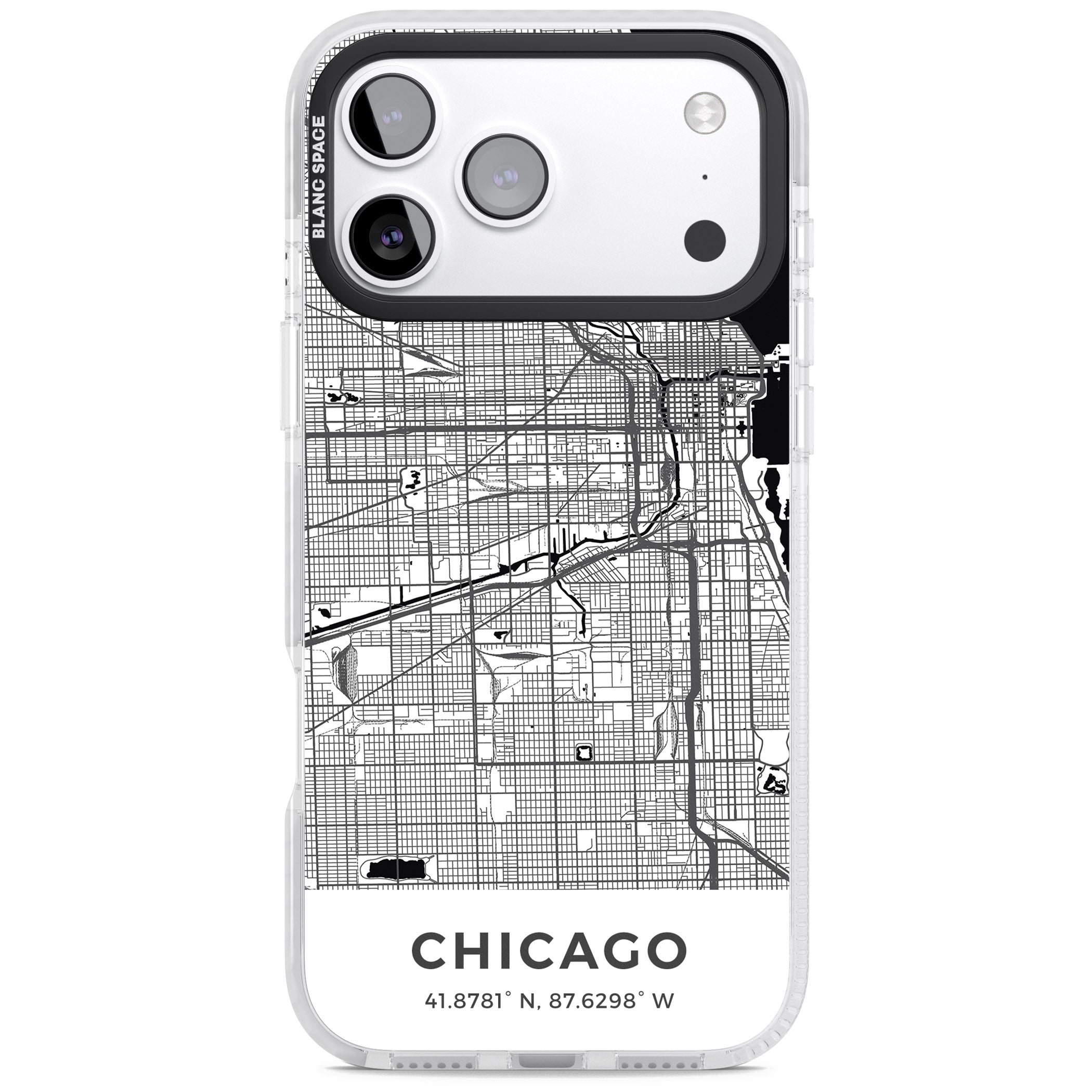 Chicago Map iPhone 17 Pro Max Impact Pro Clear Phone Case