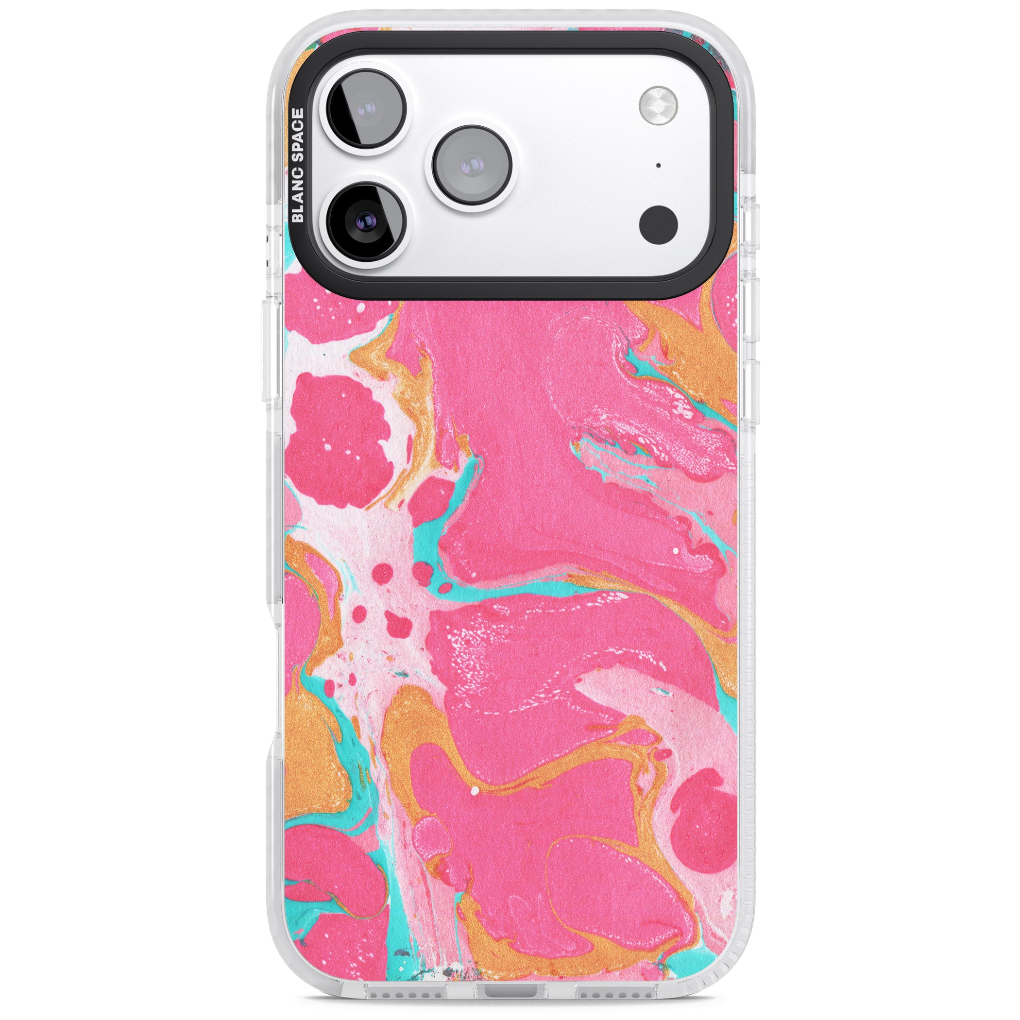 Vibrant Marbled Paper iPhone 17 Pro Max Impact Pro Clear Phone Case