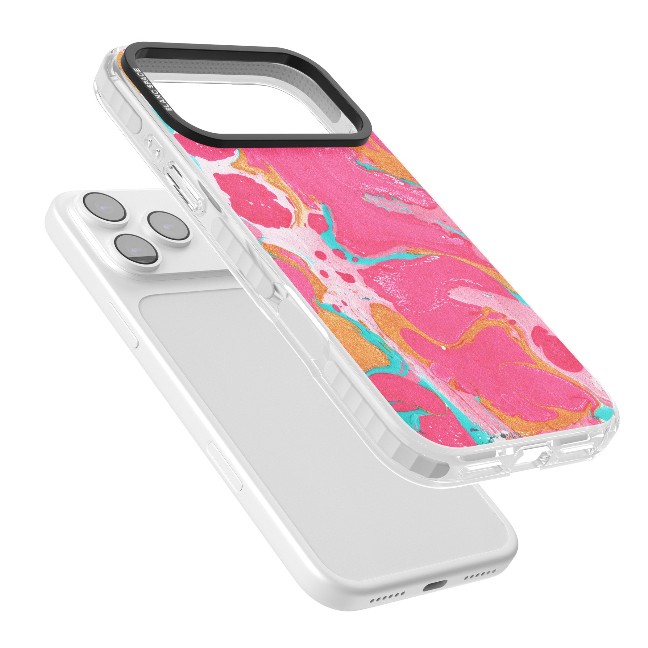Vibrant Marbled Paper iPhone 17 Pro Max Impact Pro Clear Phone Case Colours