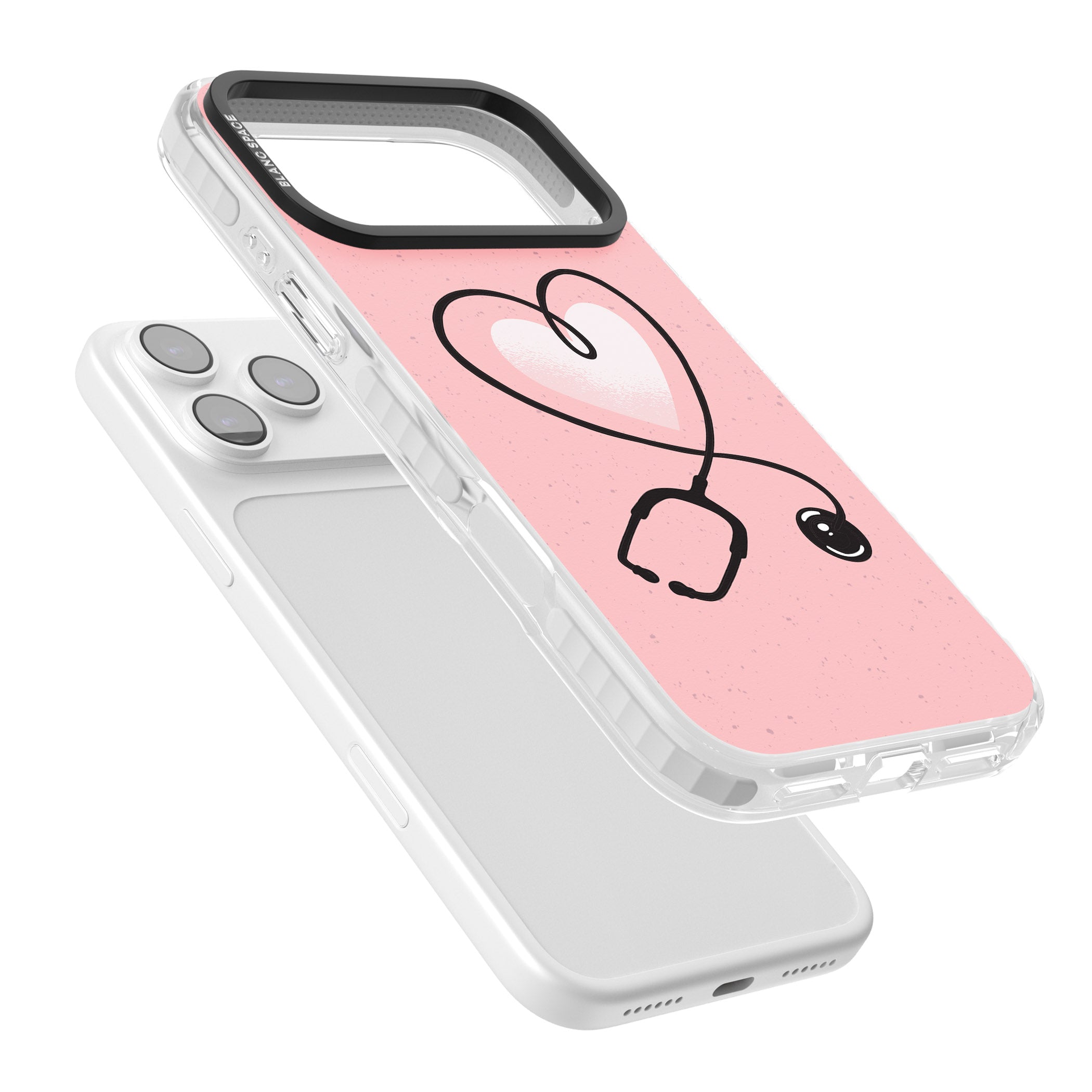 Stethoscope Heart iPhone 17 Pro Max Impact Pro Clear Phone Case Colours