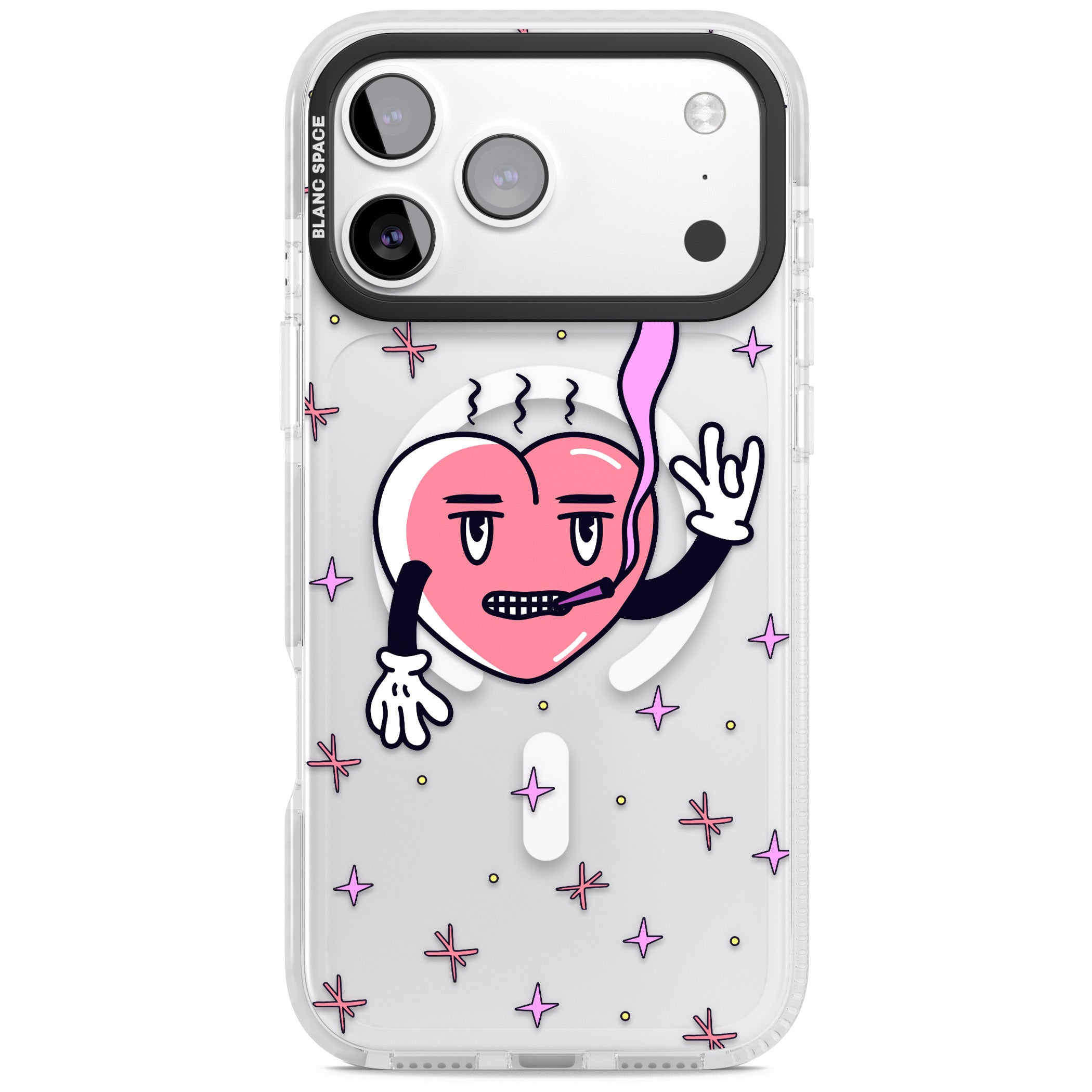 Quirky Heart iPhone 17 Pro Max Impact Pro Clear Phone Case
