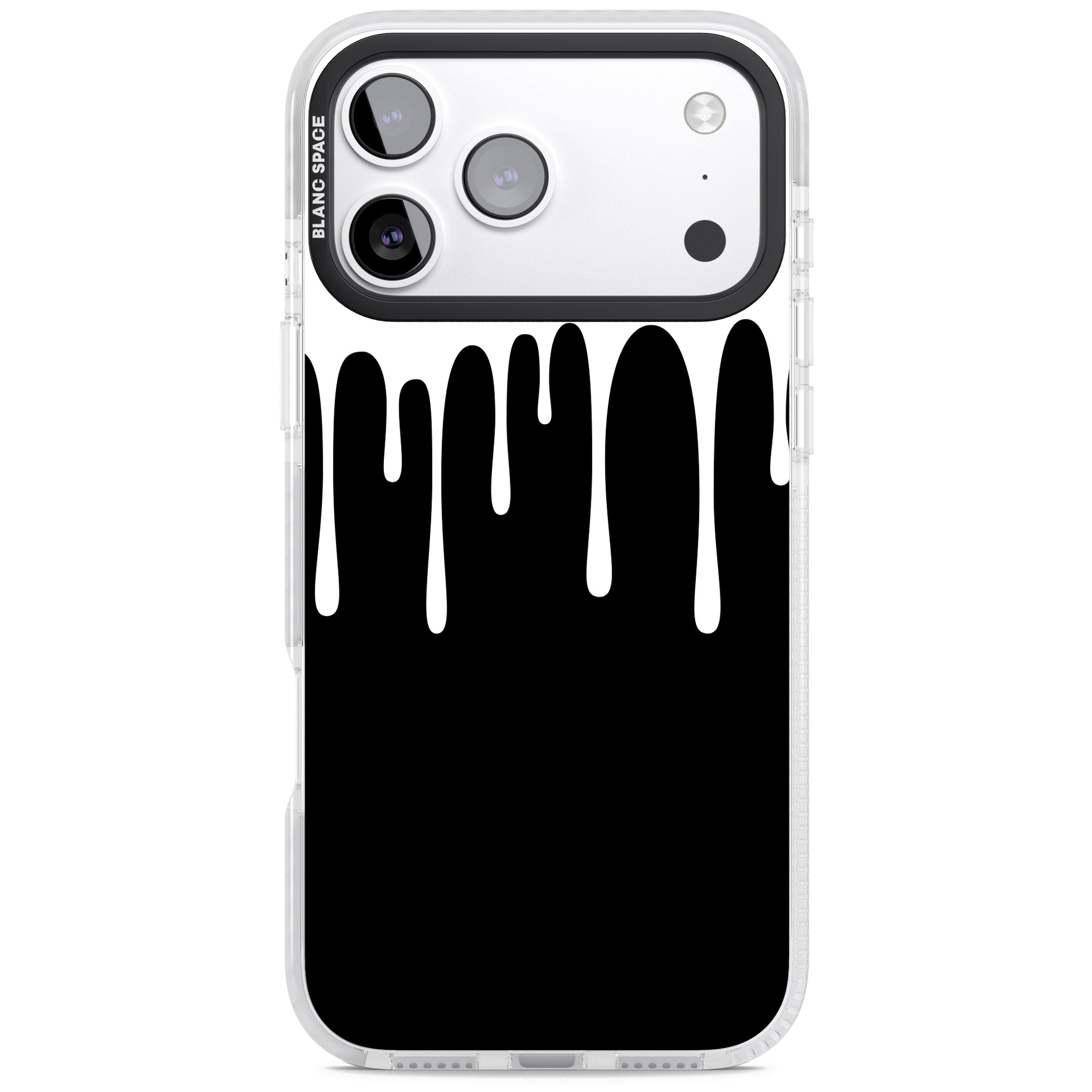 Melted Effect: White & Black iPhone 17 Pro Impact Pro Clear Phone Case