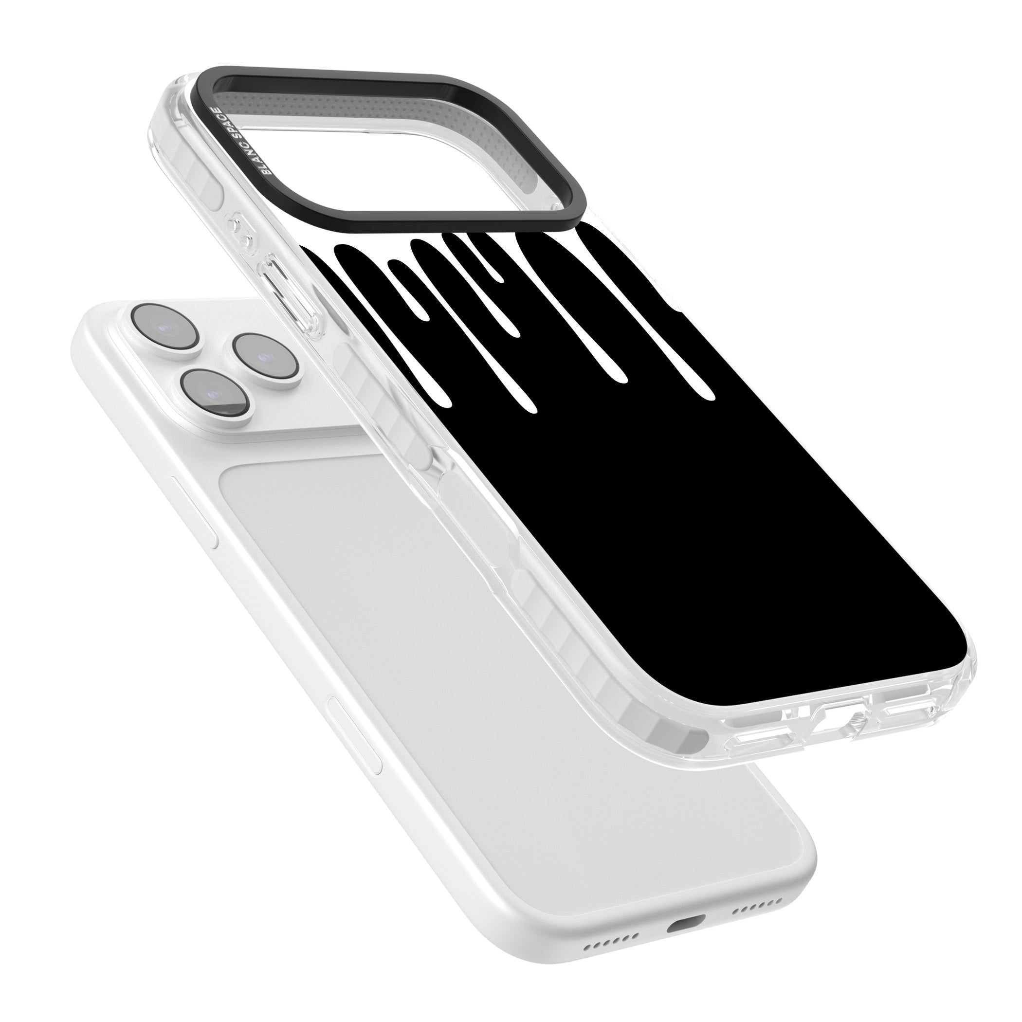 Melted Effect: White & Black iPhone 17 Pro Impact Pro Clear Phone Case Colours
