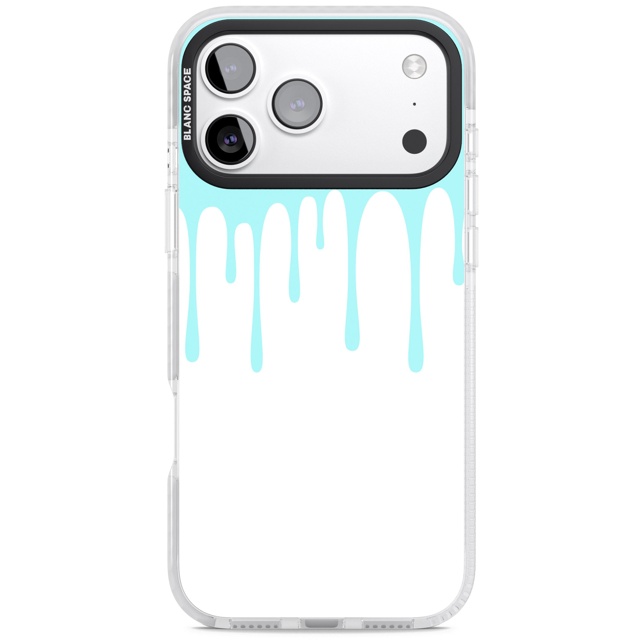 Melted Teal Drip iPhone 17 Pro Max Impact Pro Clear Phone Case