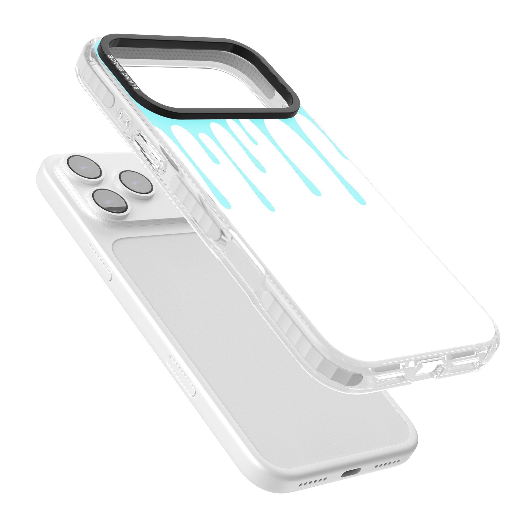 Melted Teal Drip iPhone 17 Pro Max Impact Pro Clear Phone Case Colours