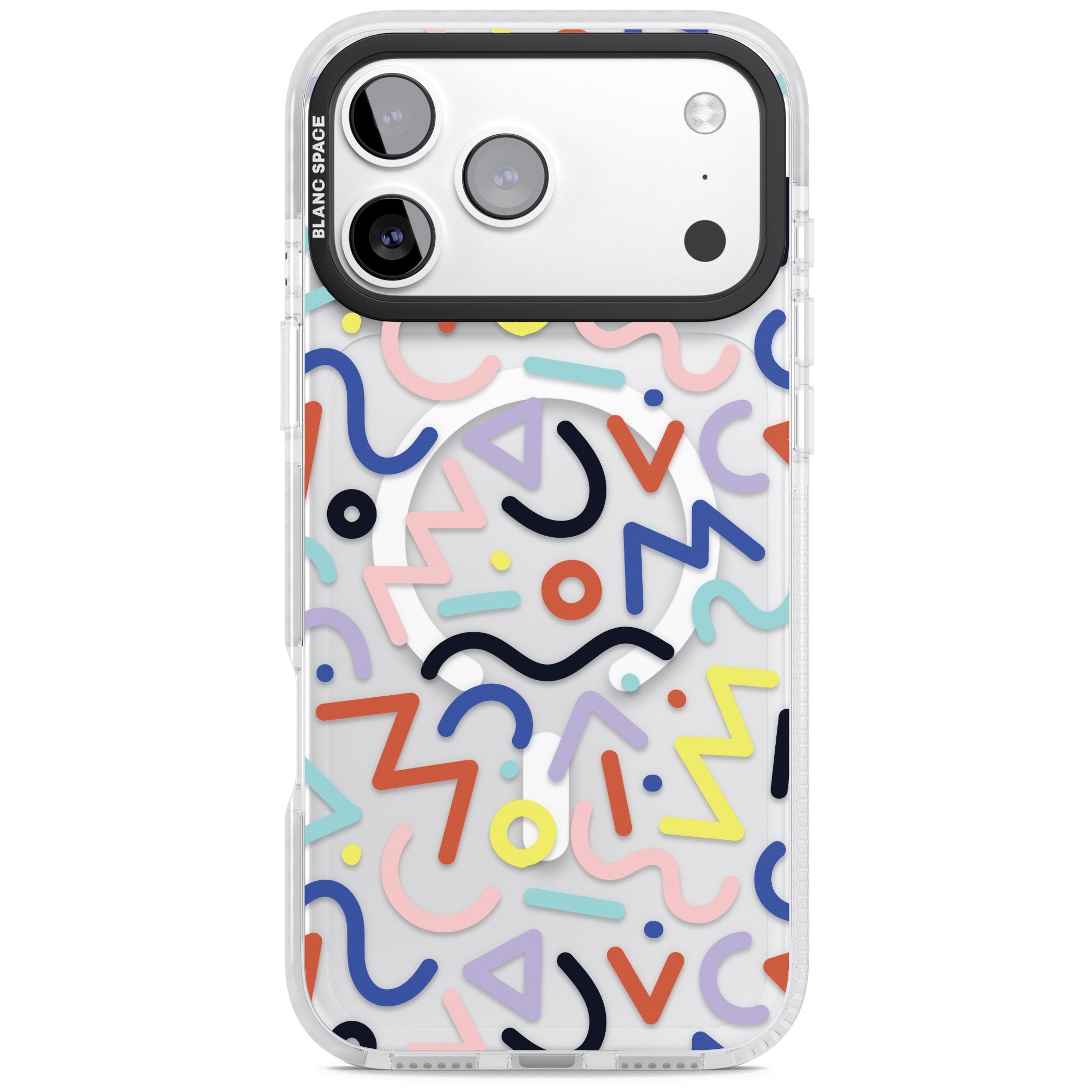 Memphis Retro Pattern iPhone 17 Pro Max Impact Pro Clear Phone Case