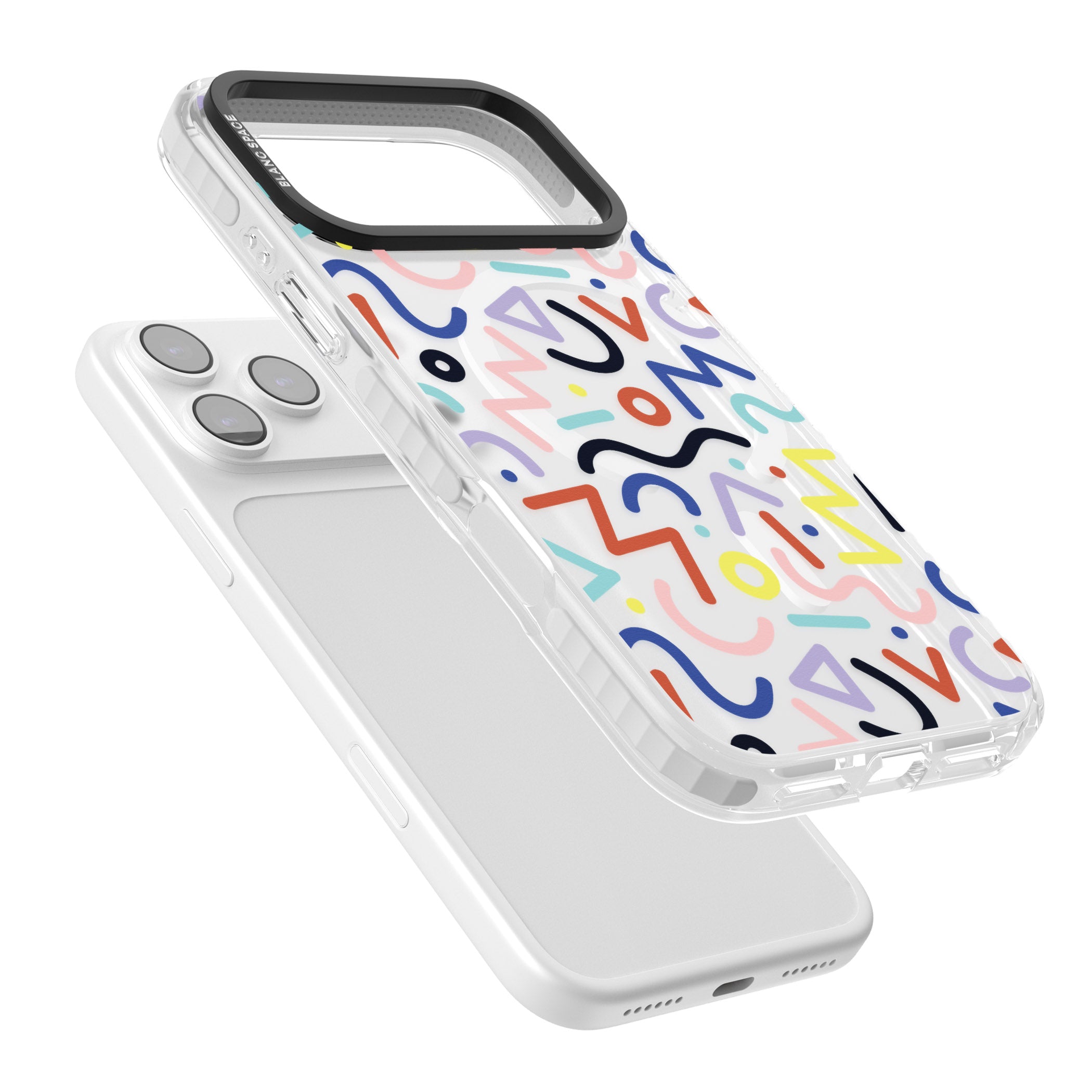 Memphis Retro Pattern iPhone 17 Pro Max Impact Pro Clear Phone Case Colours