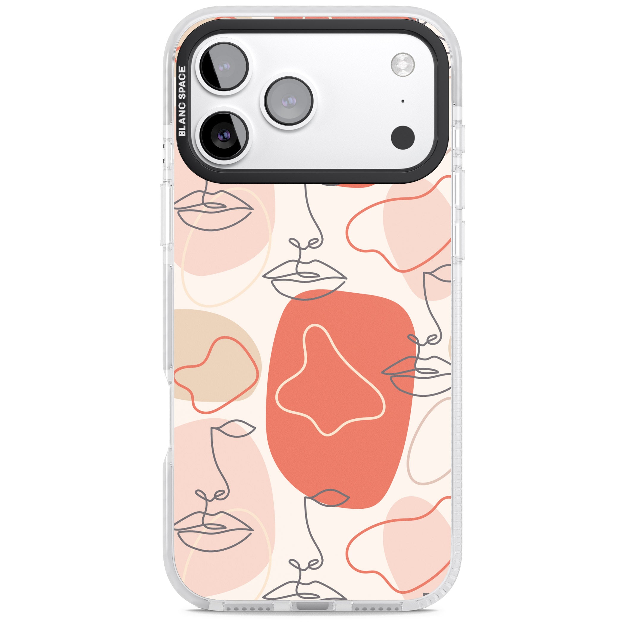 Abstract Face Line Art iPhone 17 Pro Max Impact Pro Clear Phone Case