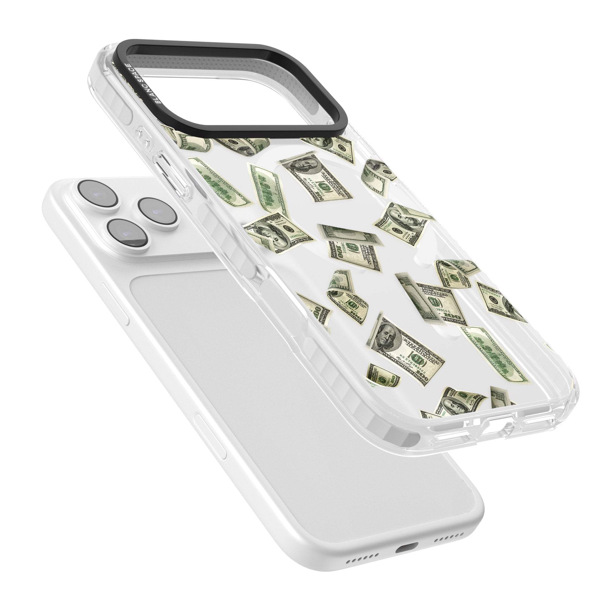 Falling Cash iPhone 17 Pro Max Impact Pro Clear Phone Case Colours