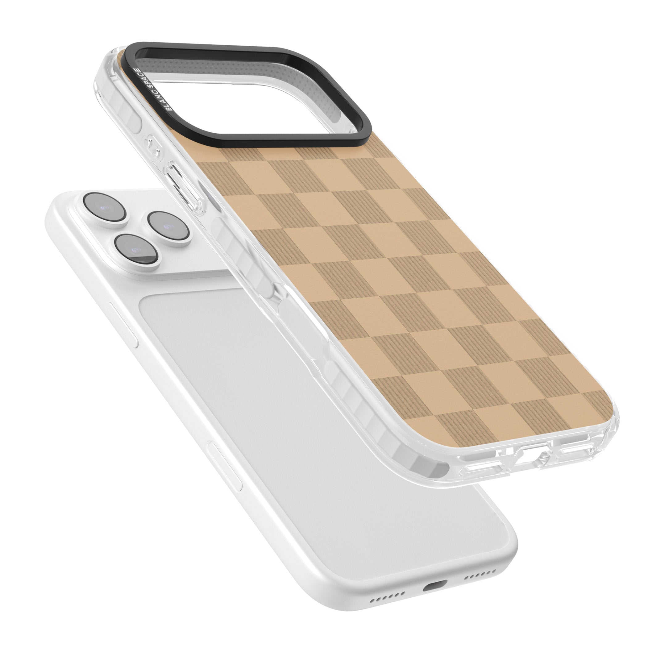 Beige Checkered iPhone 17 Pro Max Impact Pro Clear Phone Case Colours