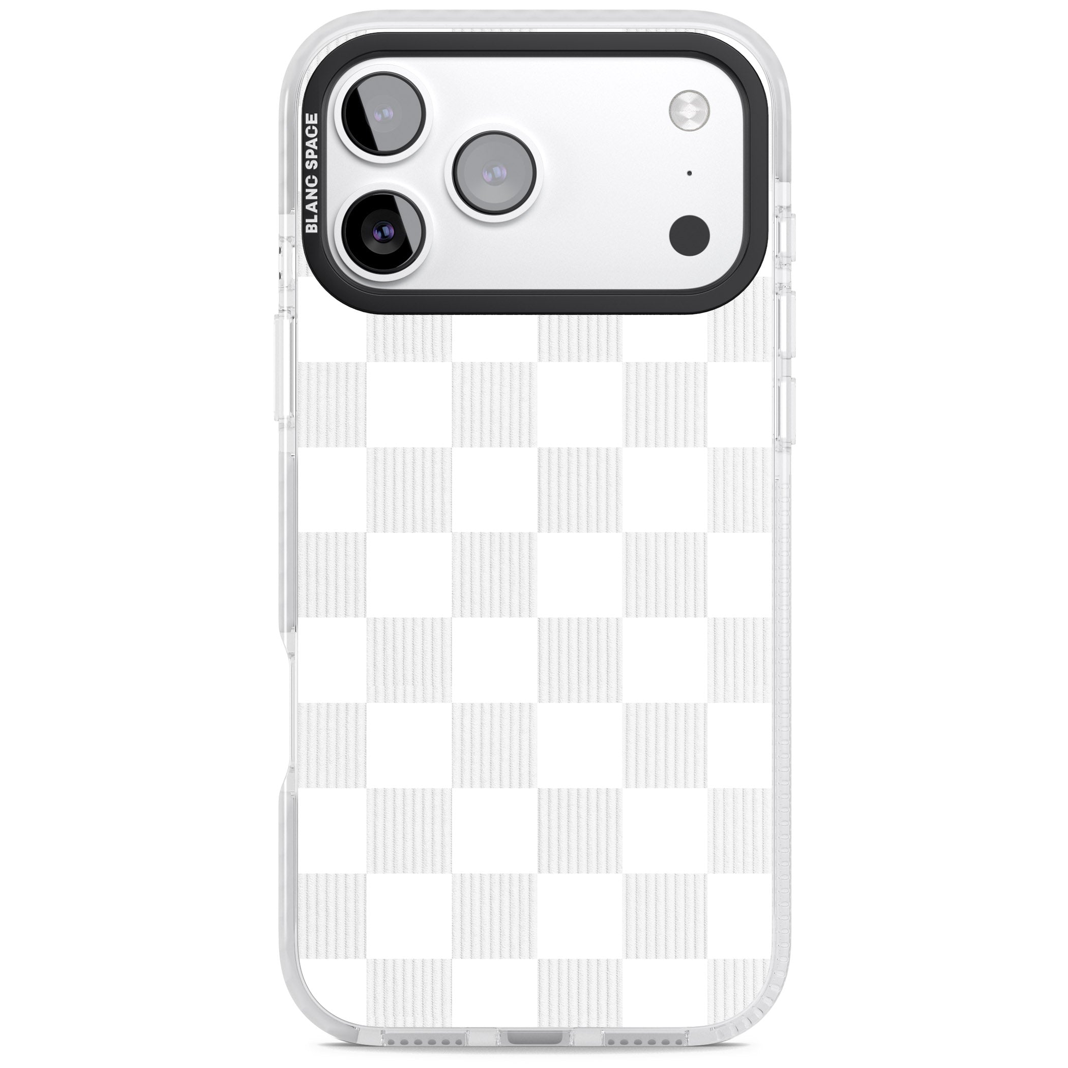 White Checkered iPhone 17 Pro Max Impact Pro Clear Phone Case