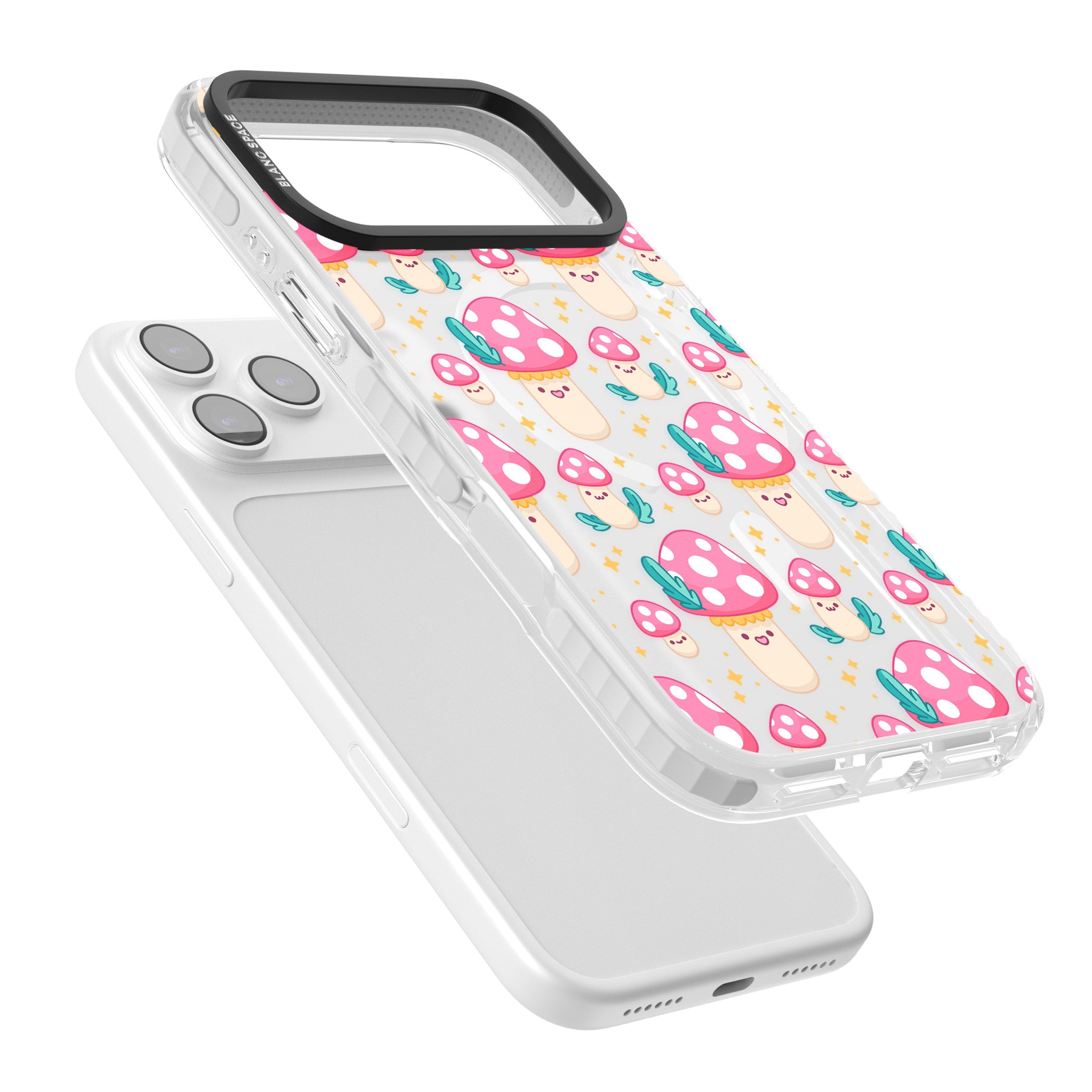 Cute Mushroom Pattern iPhone 17 Pro Max Impact Pro Clear Phone Case Colours