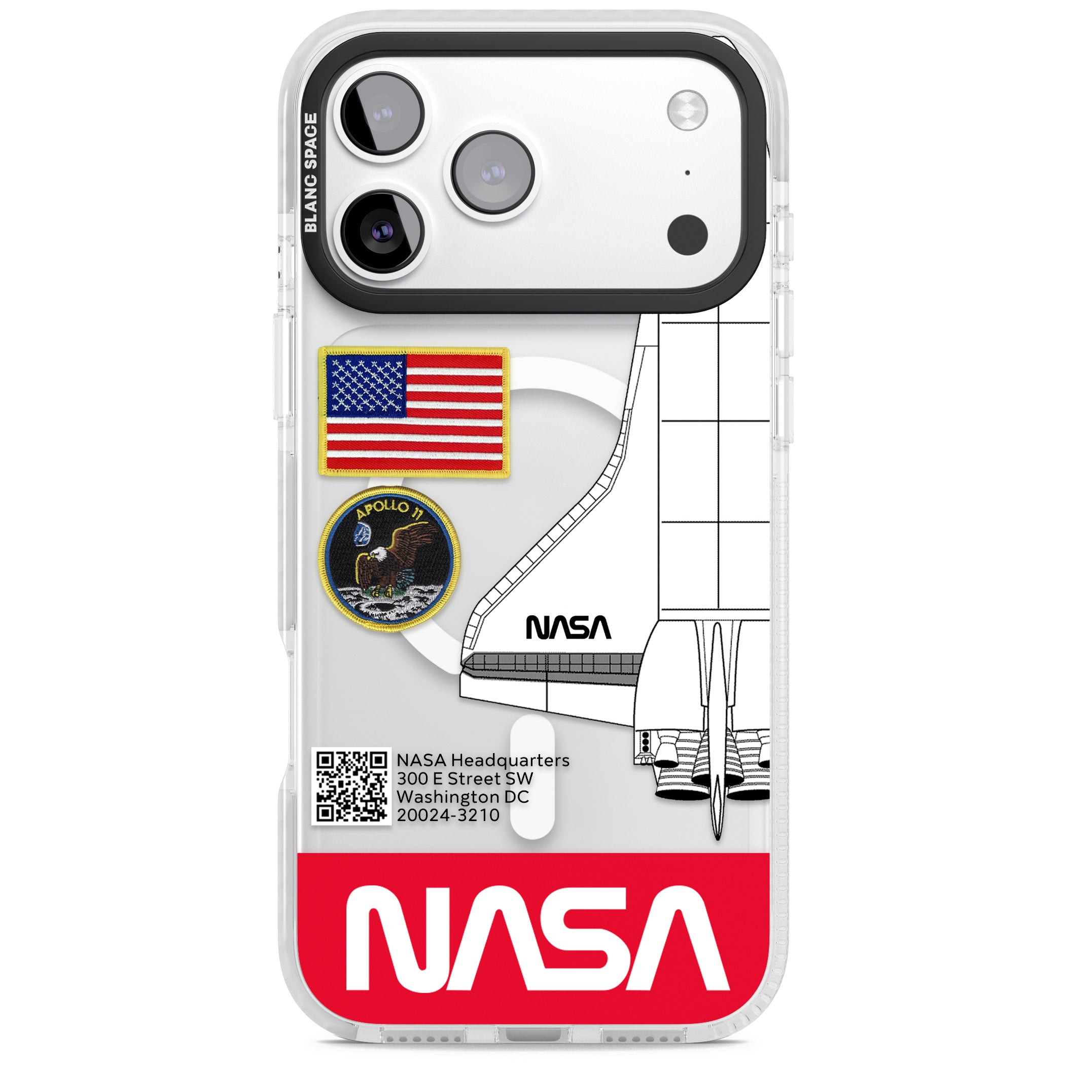 Nasa Apollo 11 iPhone 17 Pro Max Impact Pro Clear Phone Case