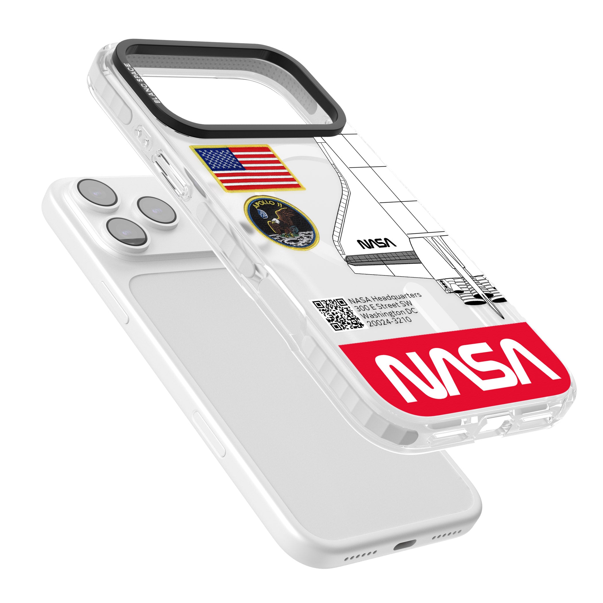 Nasa Apollo 11 iPhone 17 Pro Max Impact Pro Clear Phone Case Colours