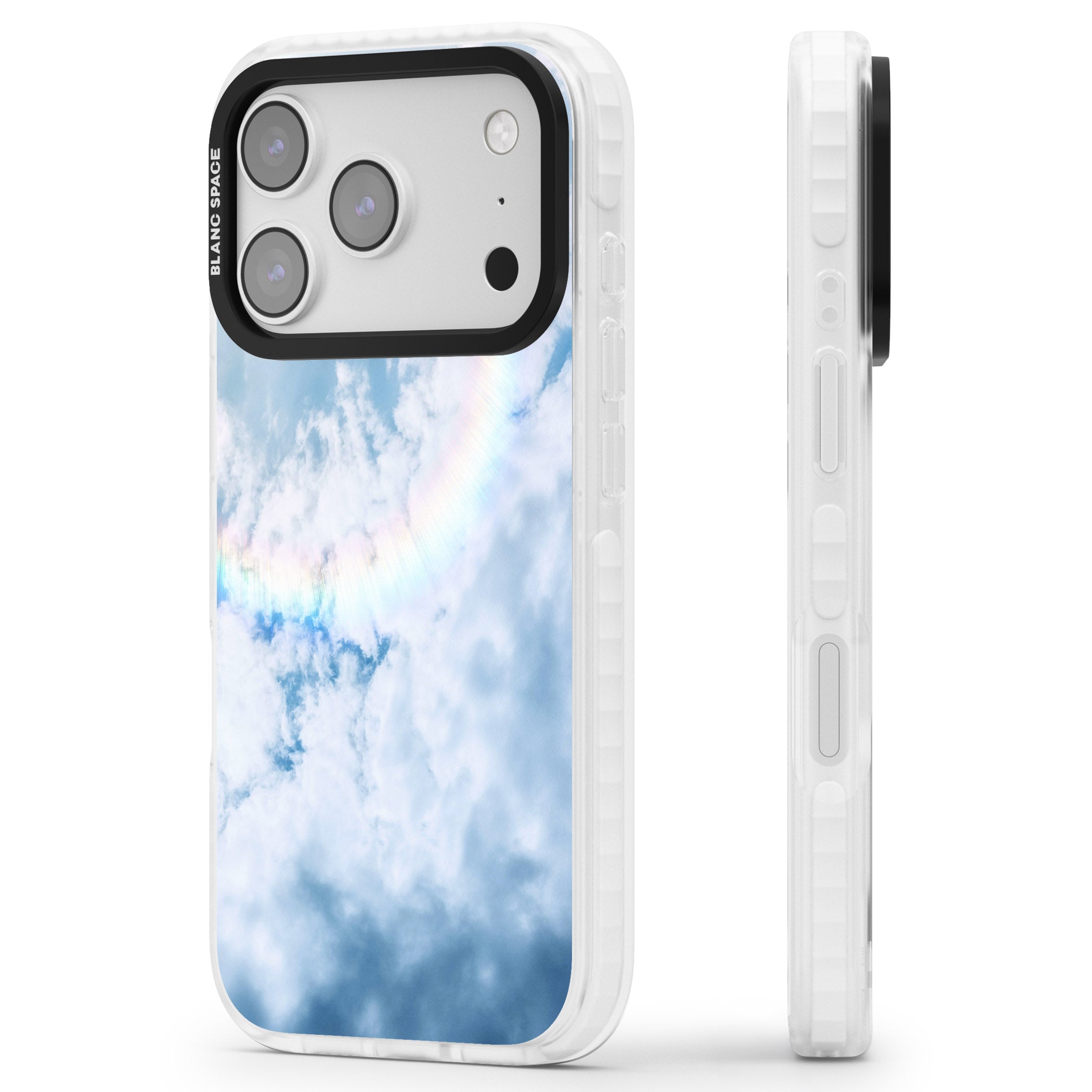 Pastel Rainbow Sky iPhone 17 Pro Max Impact Pro Clear Phone Case Side Profile