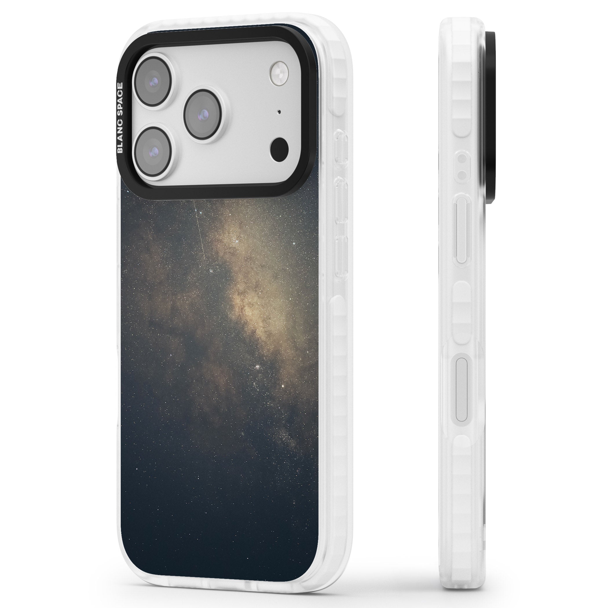 Cosmic Night Sky iPhone 17 Pro Max Impact Pro Clear Phone Case Side Profile
