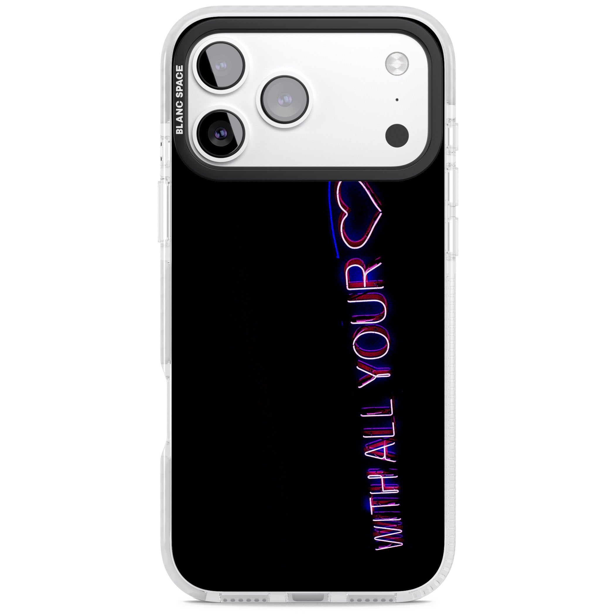 Neon Heart Script iPhone 17 Pro Impact Pro Clear Phone Case