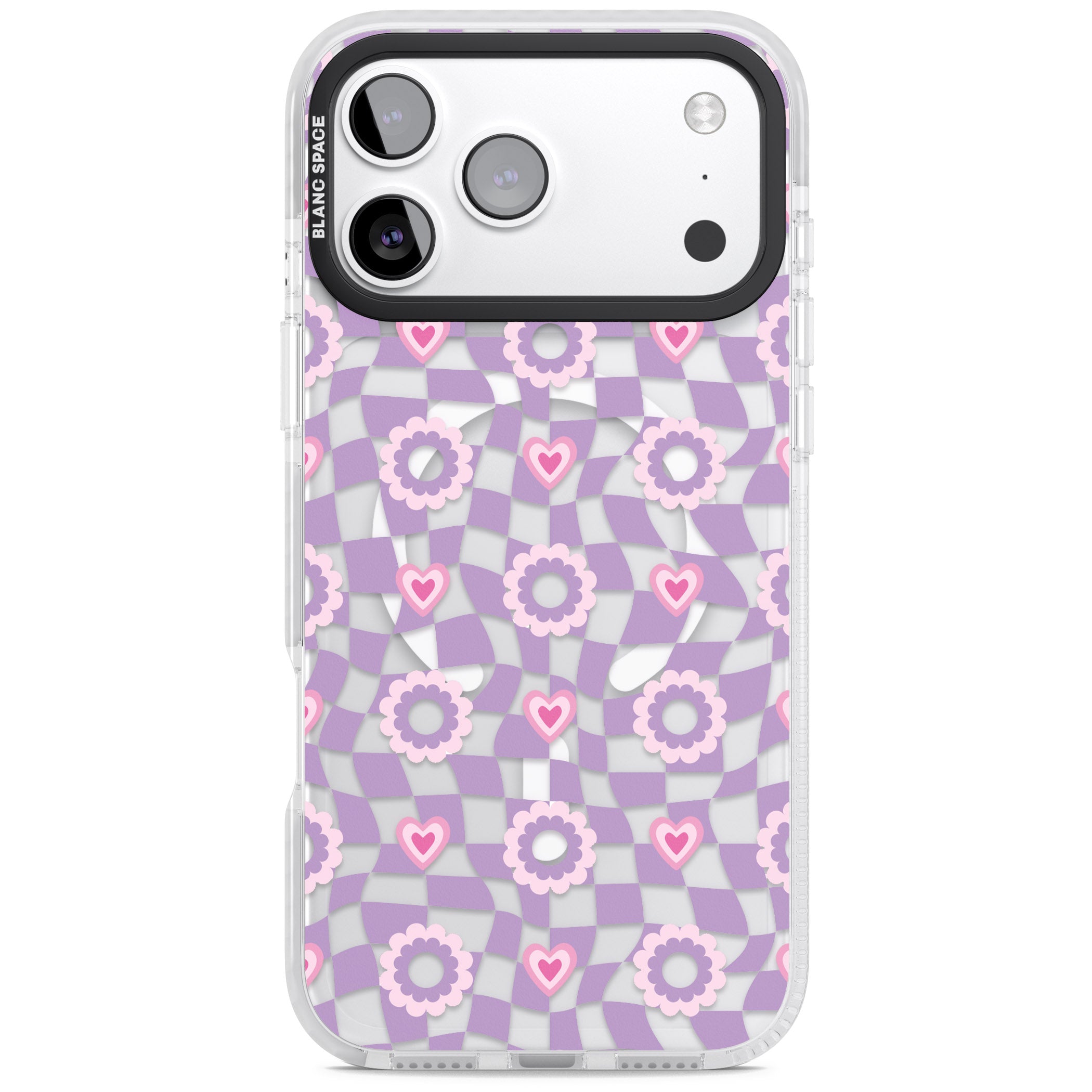 Checkered Love Pattern iPhone 17 Pro Max Impact Pro Clear Phone Case