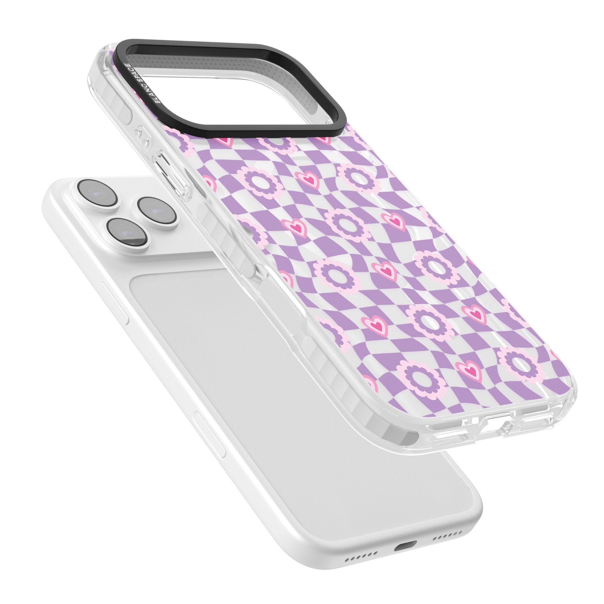 Checkered Love Pattern iPhone 17 Pro Max Impact Pro Clear Phone Case Colours