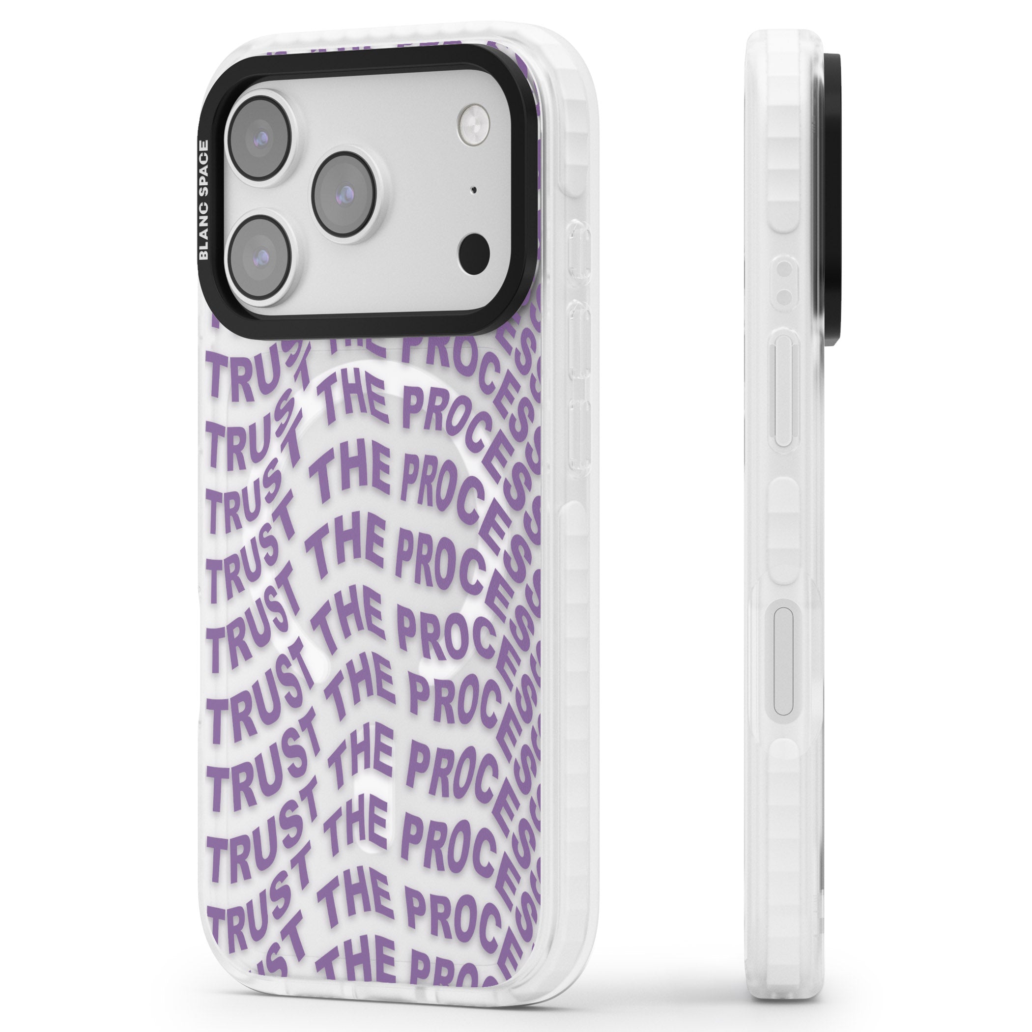 Trust The Process iPhone 17 Pro Max Impact Pro Clear Phone Case Side Profile