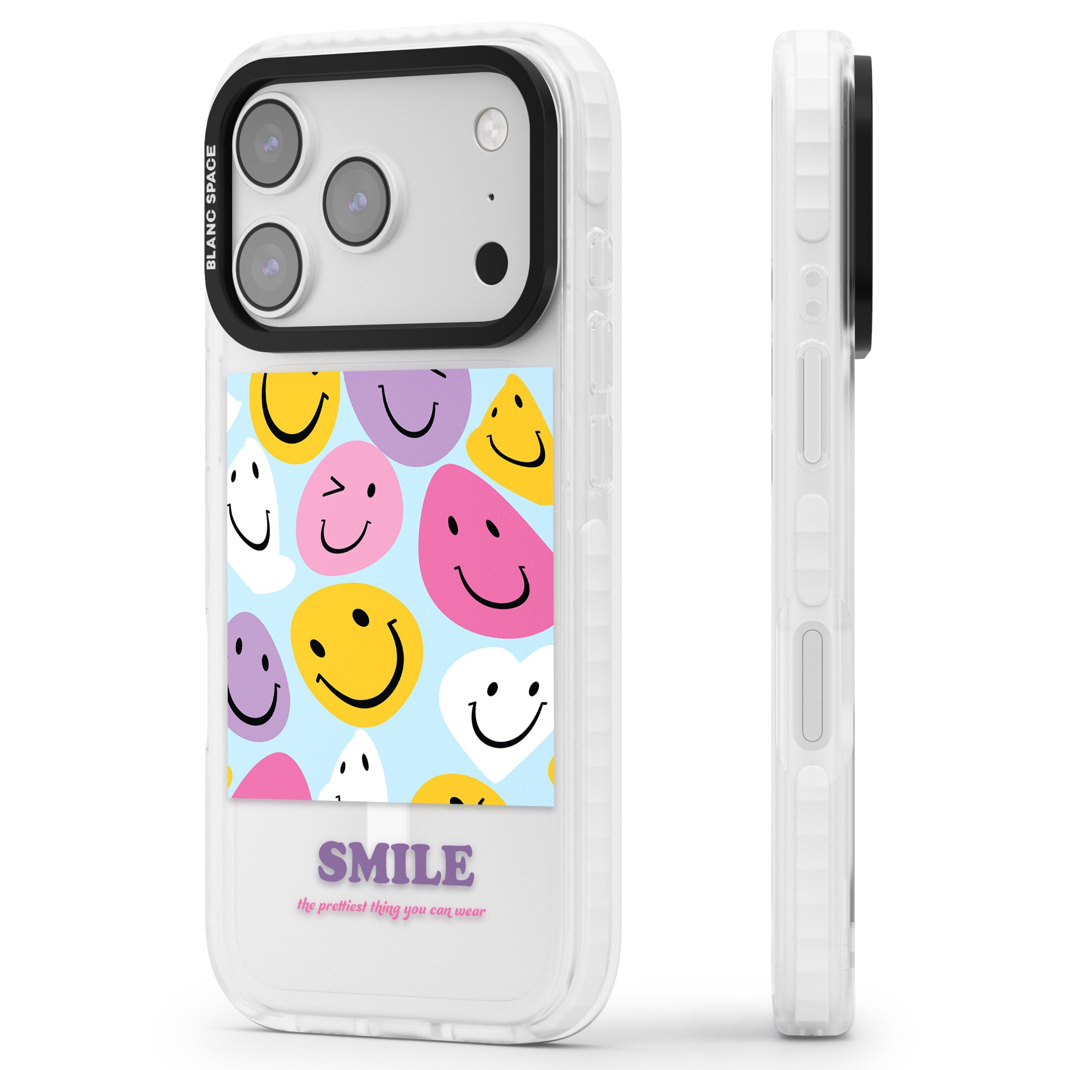 A Smile iPhone 17 Pro Max Impact Pro Clear Phone Case Side Profile