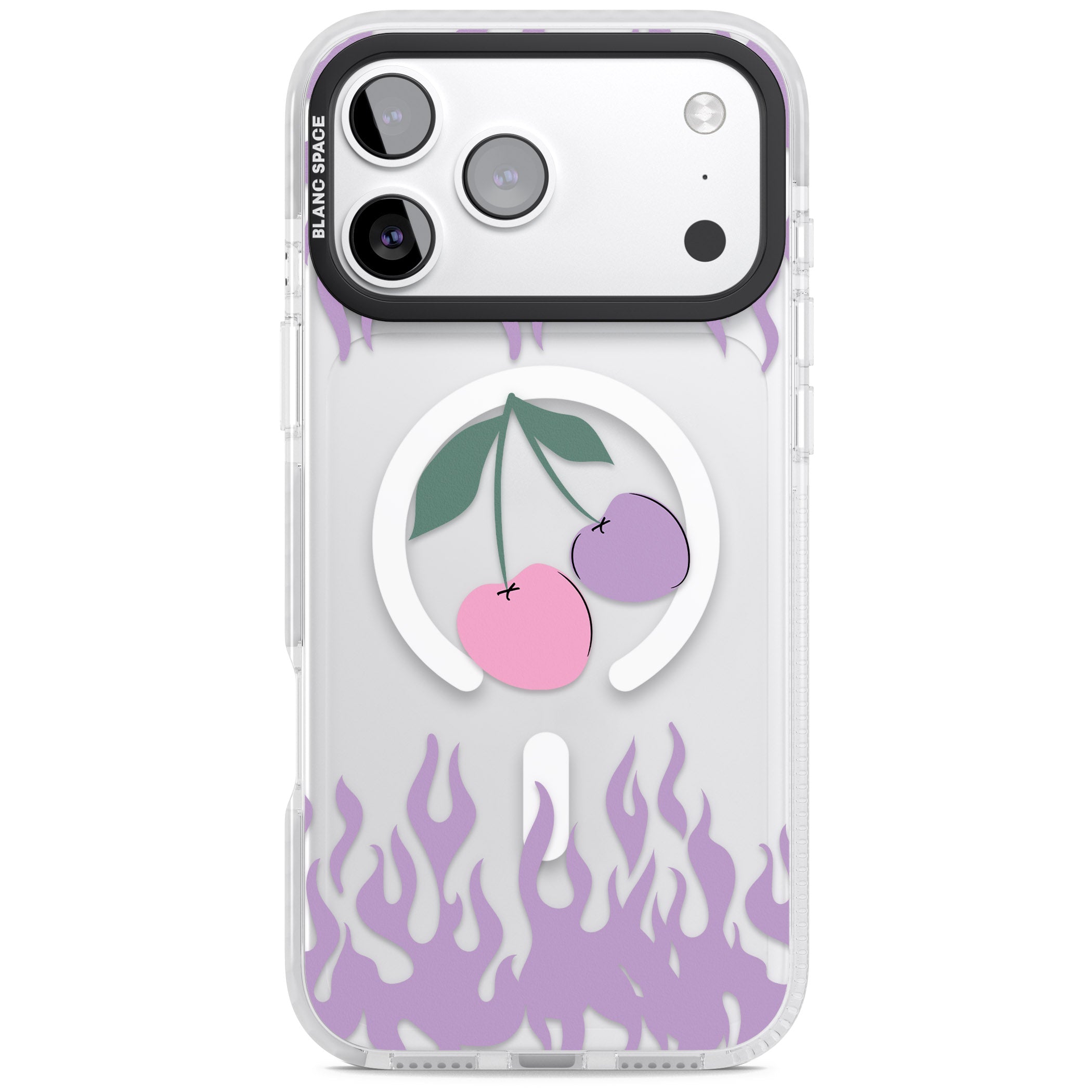 Cherries N' Flames iPhone 17 Pro Max Impact Pro Clear Phone Case