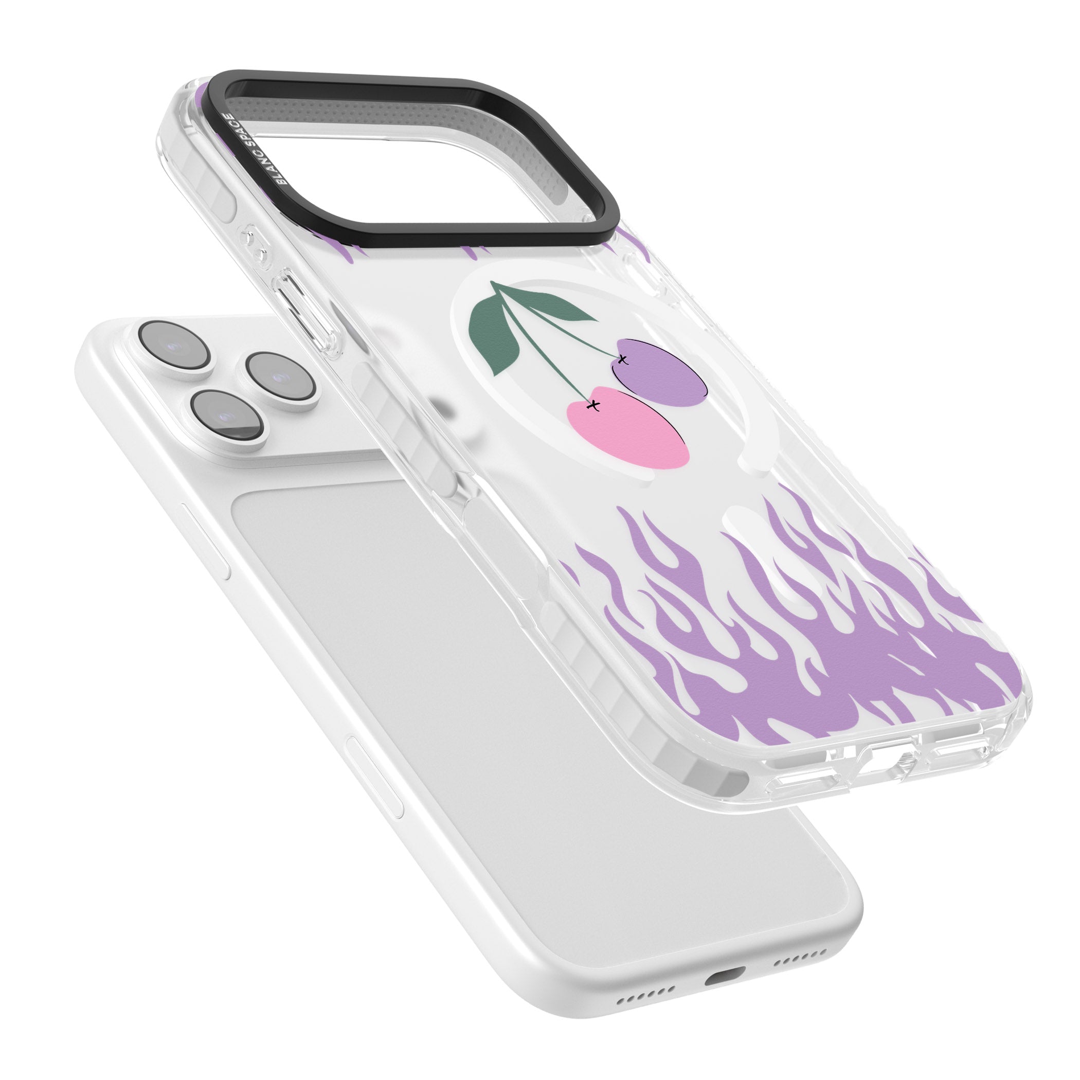 Cherries N' Flames iPhone 17 Pro Max Impact Pro Clear Phone Case Colours