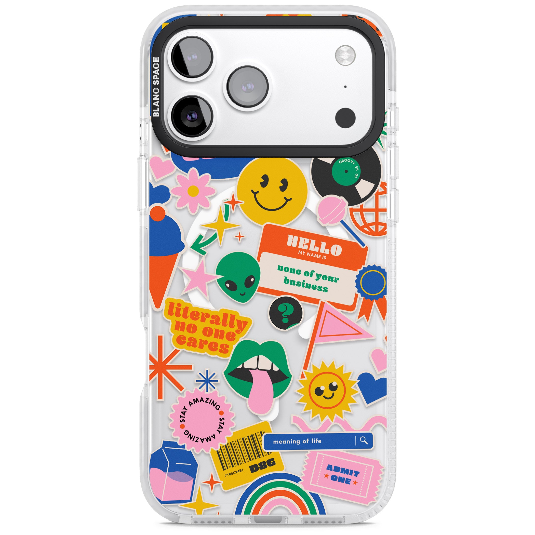 Nostalgic Sticker Vibes iPhone 17 Pro Max Impact Pro Clear Phone Case