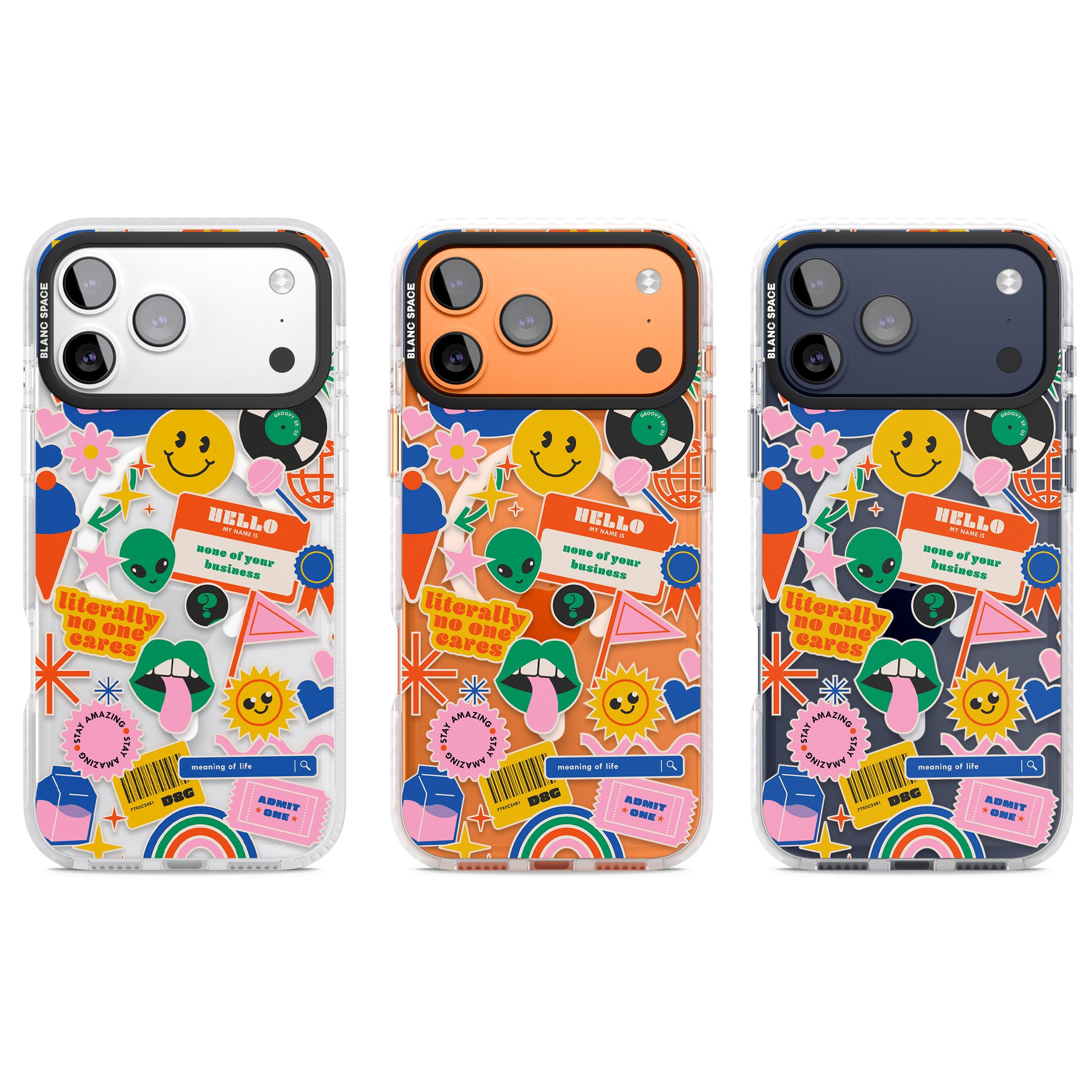 Nostalgic Sticker Vibes iPhone 17 Pro Impact Pro Clear Phone Case APT Impact Protection