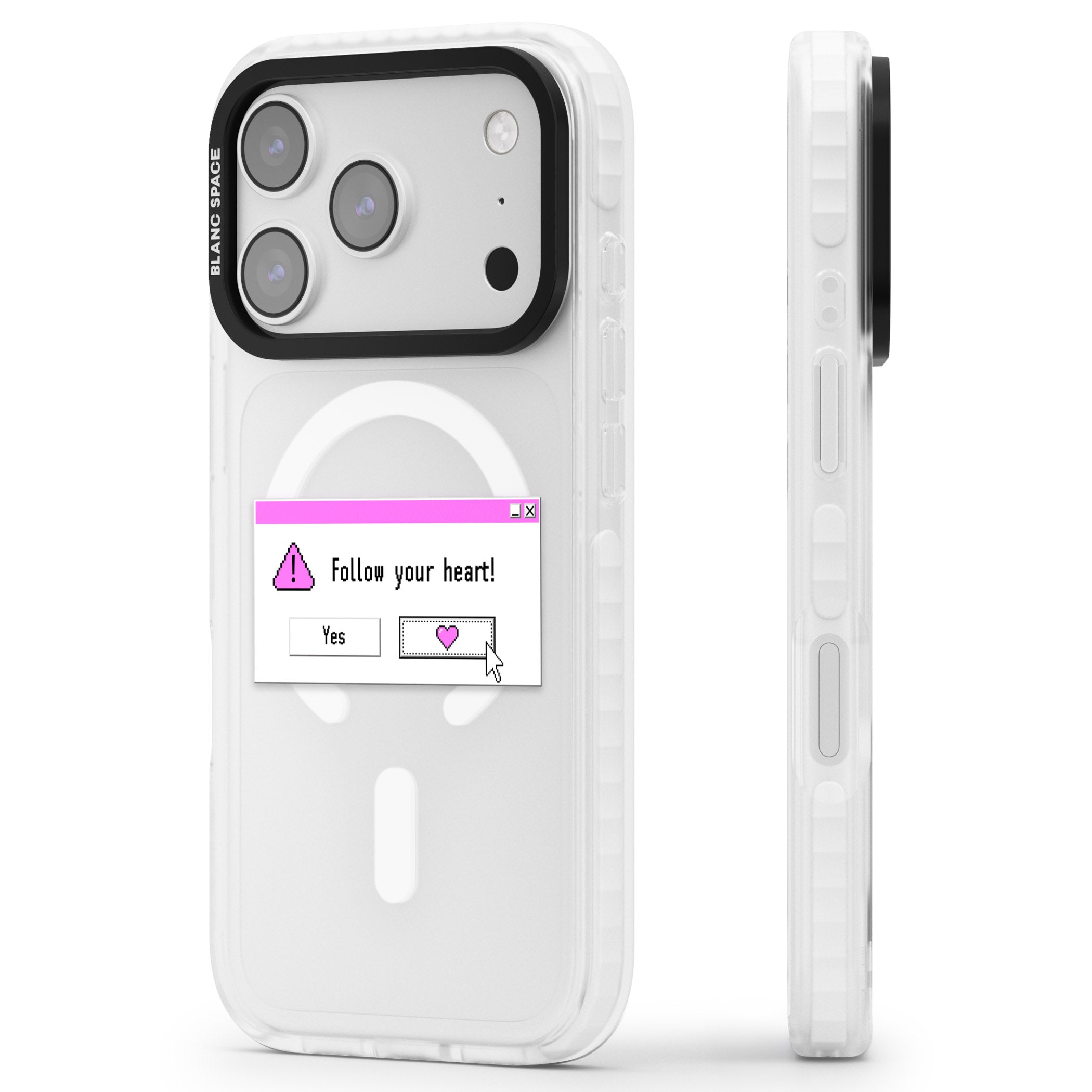 Follow Your Heart.Exe iPhone 17 Pro Max Impact Pro Clear Phone Case Side Profile