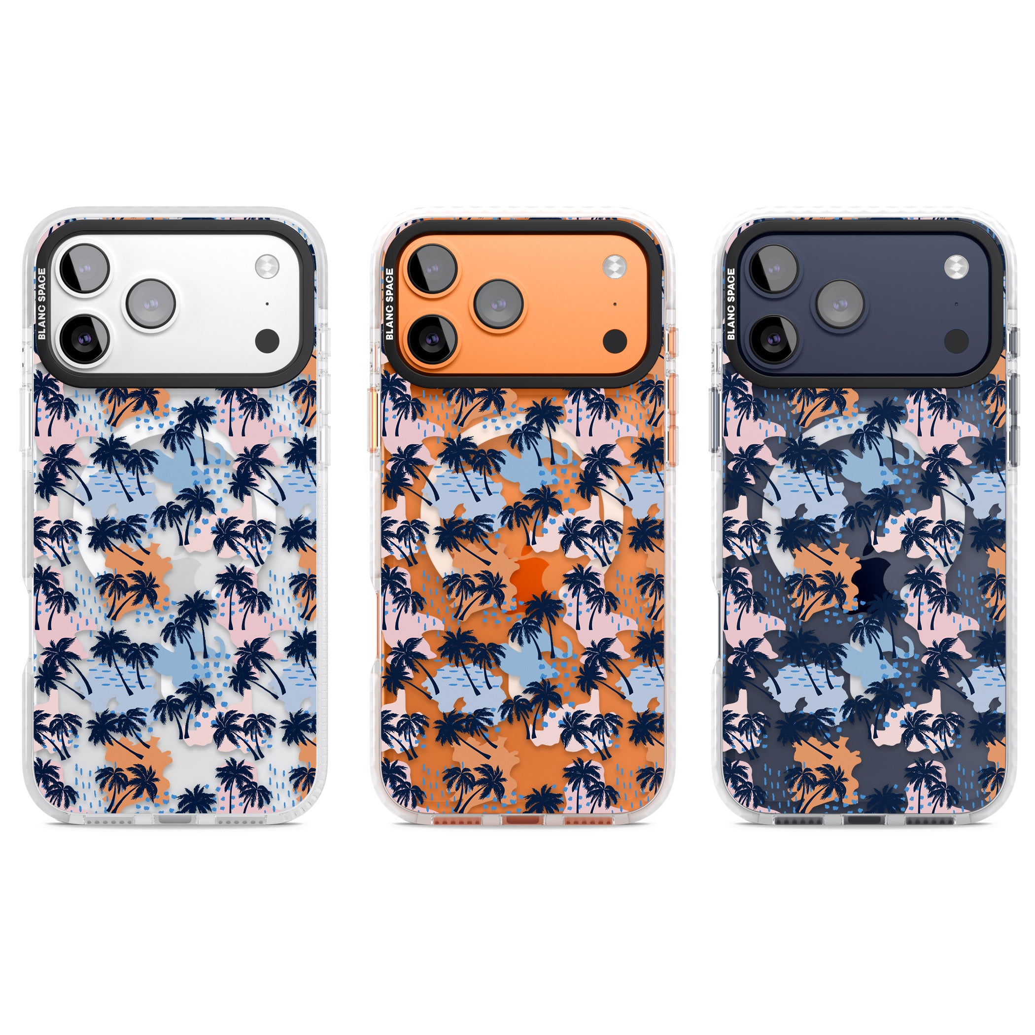 Tropical Vibes Palm Clear iPhone 17 Pro Impact Pro Clear Phone Case APT Impact Protection