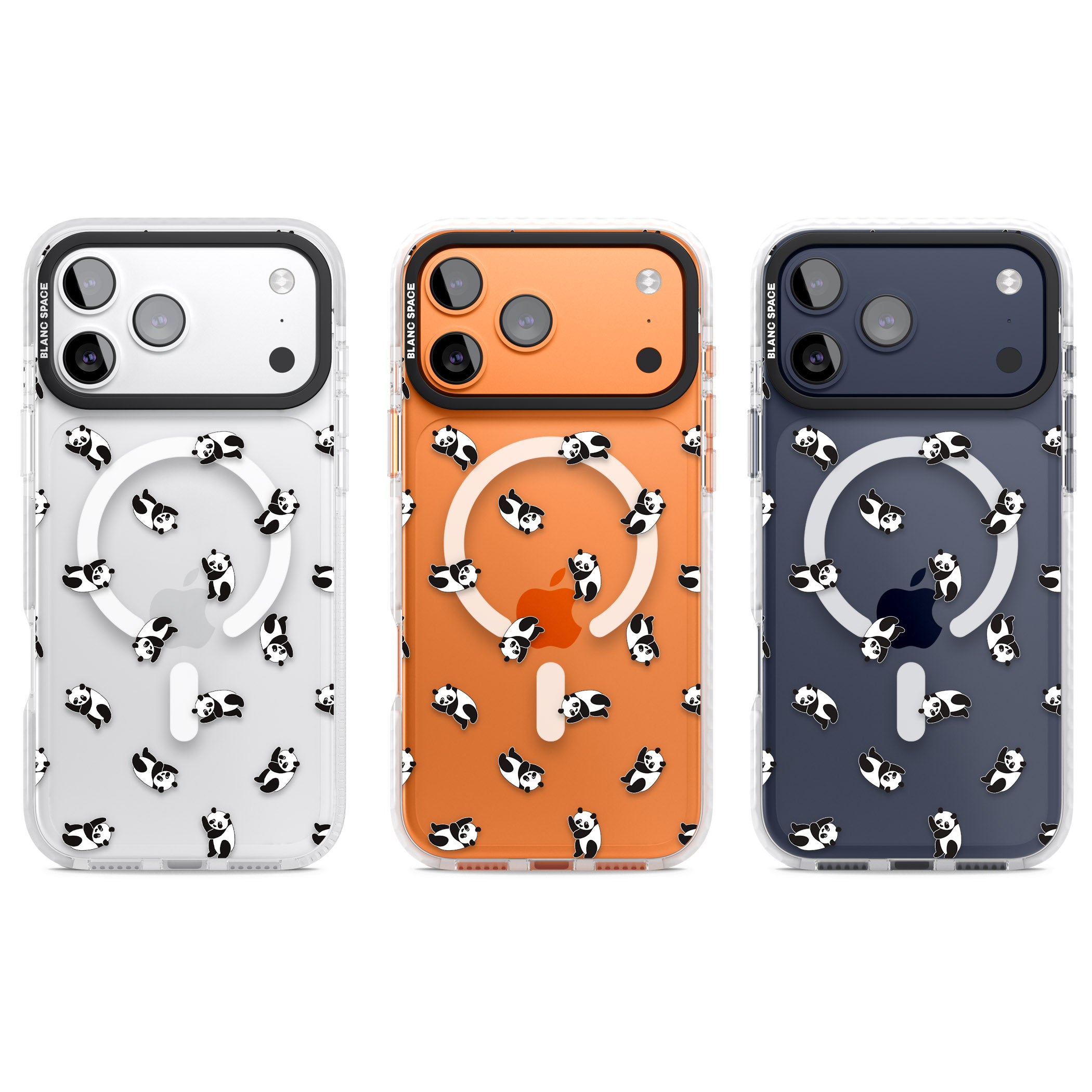 Tiny Panda Pattern iPhone 17 Pro Impact Pro Clear Phone Case APT Impact Protection