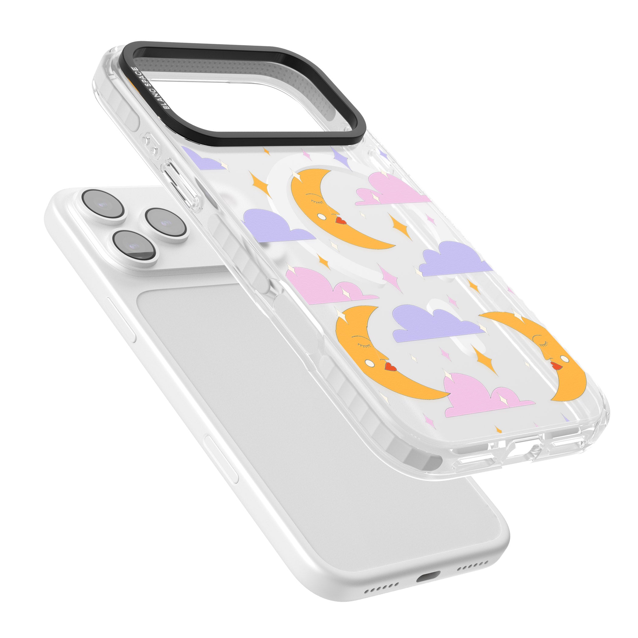 Moons & Clouds iPhone 17 Pro Max Impact Pro Clear Phone Case Colours