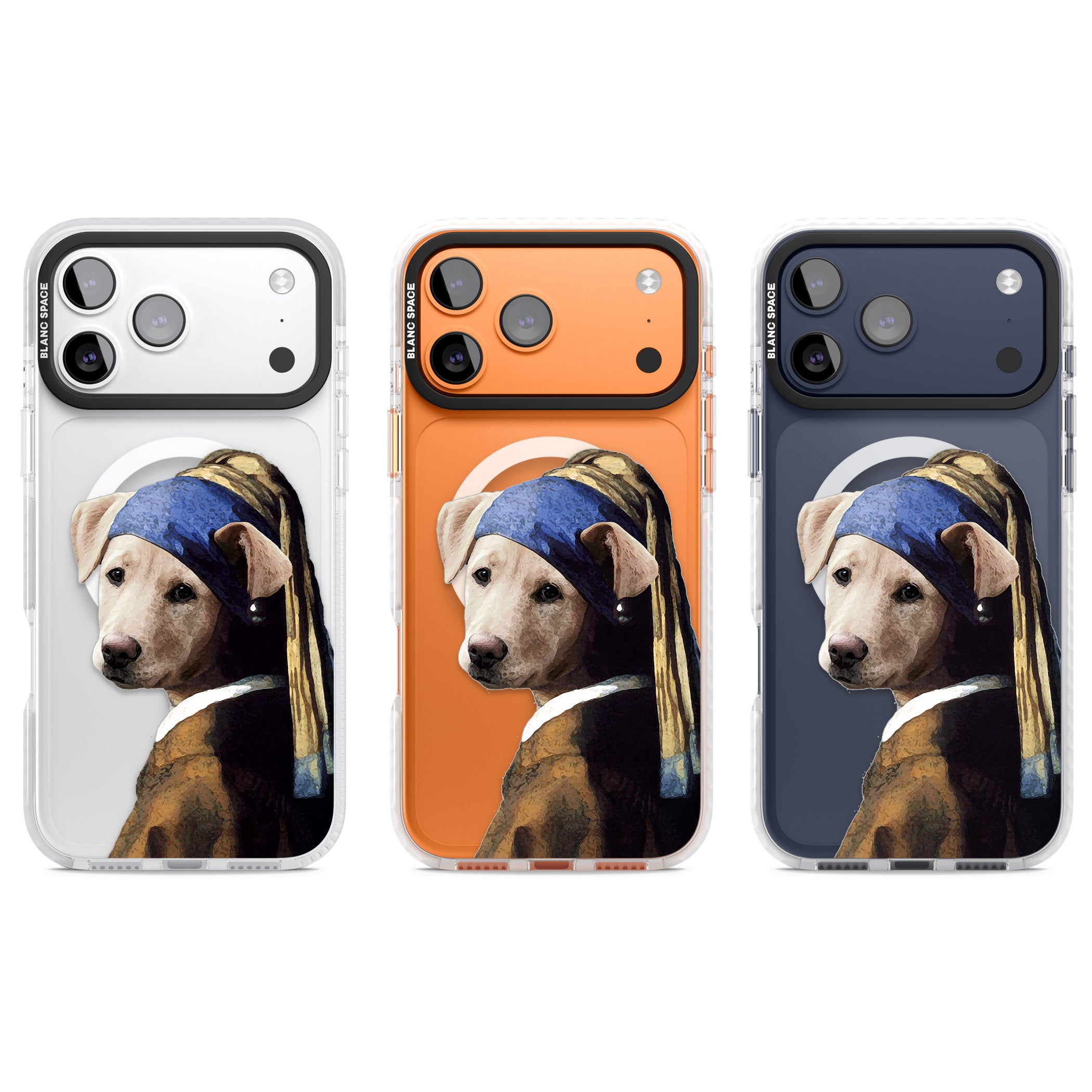 Doggo With A Pearl Earring iPhone 17 Pro Impact Pro Clear Phone Case APT Impact Protection