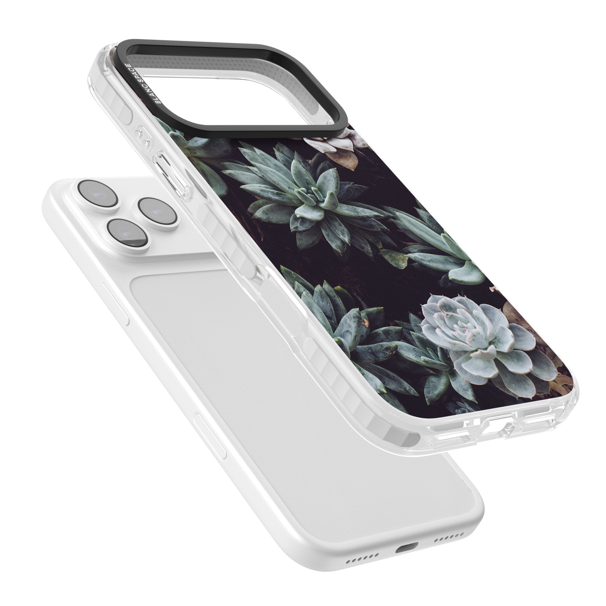 Succulent Bloom Mixed iPhone 17 Pro Max Impact Pro Clear Phone Case Colours