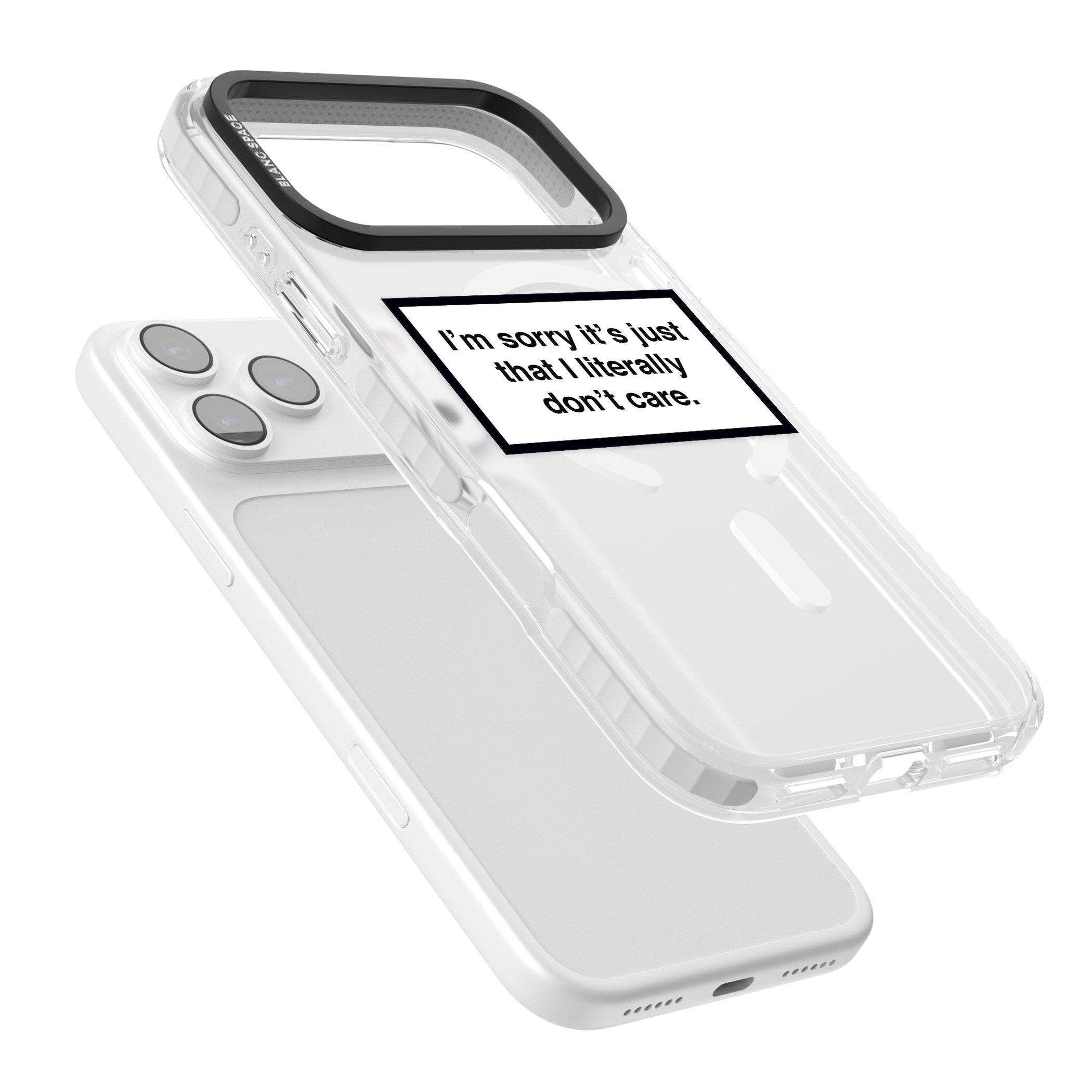 Literally Don'T Care iPhone 17 Pro Max Impact Pro Clear Phone Case Colours