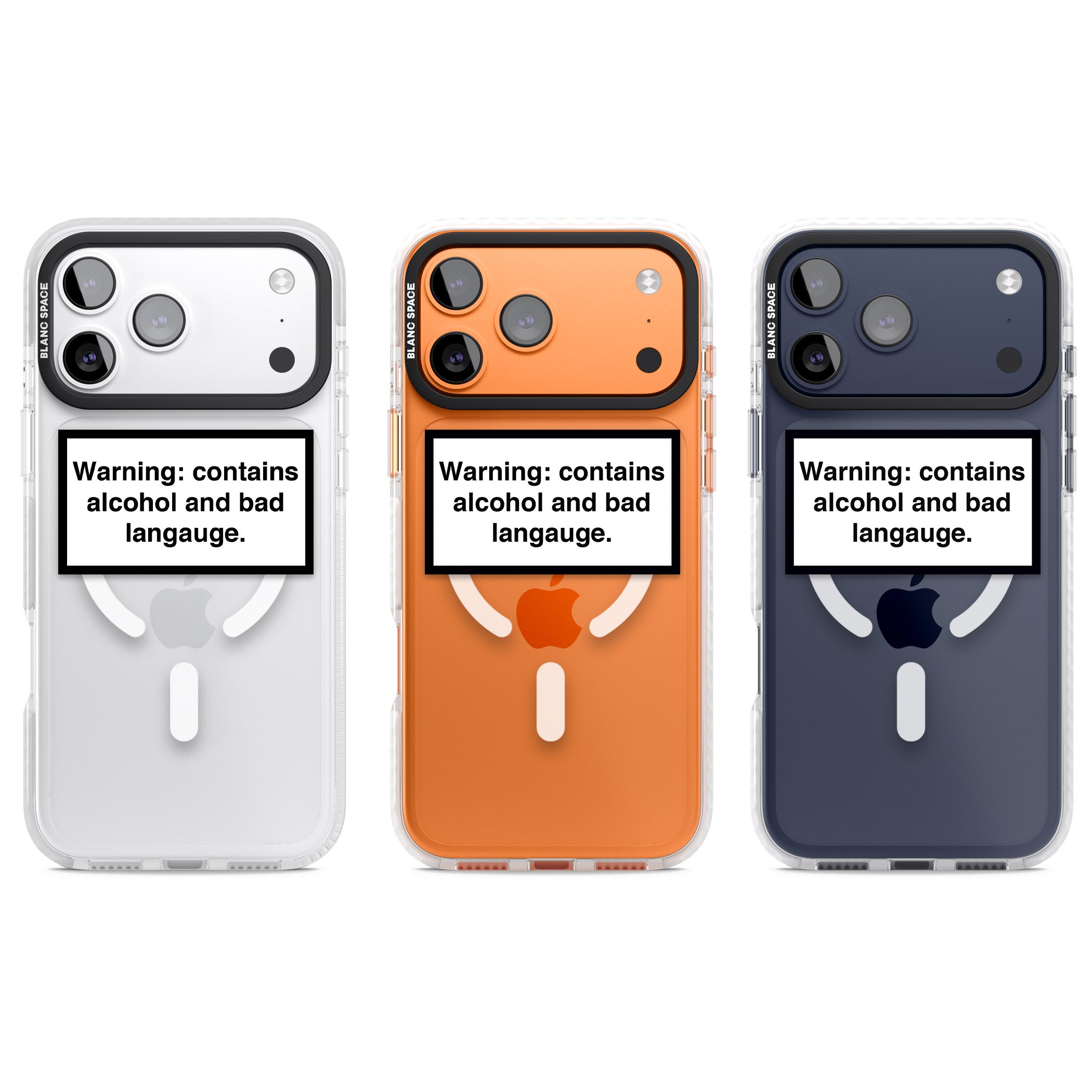 Warning: Contains Alcohol & Bad Language iPhone 17 Pro Impact Pro Clear Phone Case APT Impact Protection