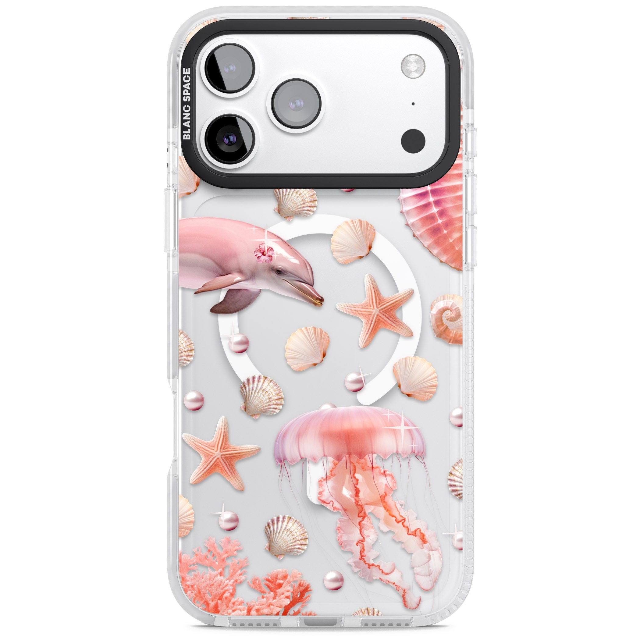 Pink Sealife iPhone 17 Pro Max Impact Pro Clear Phone Case