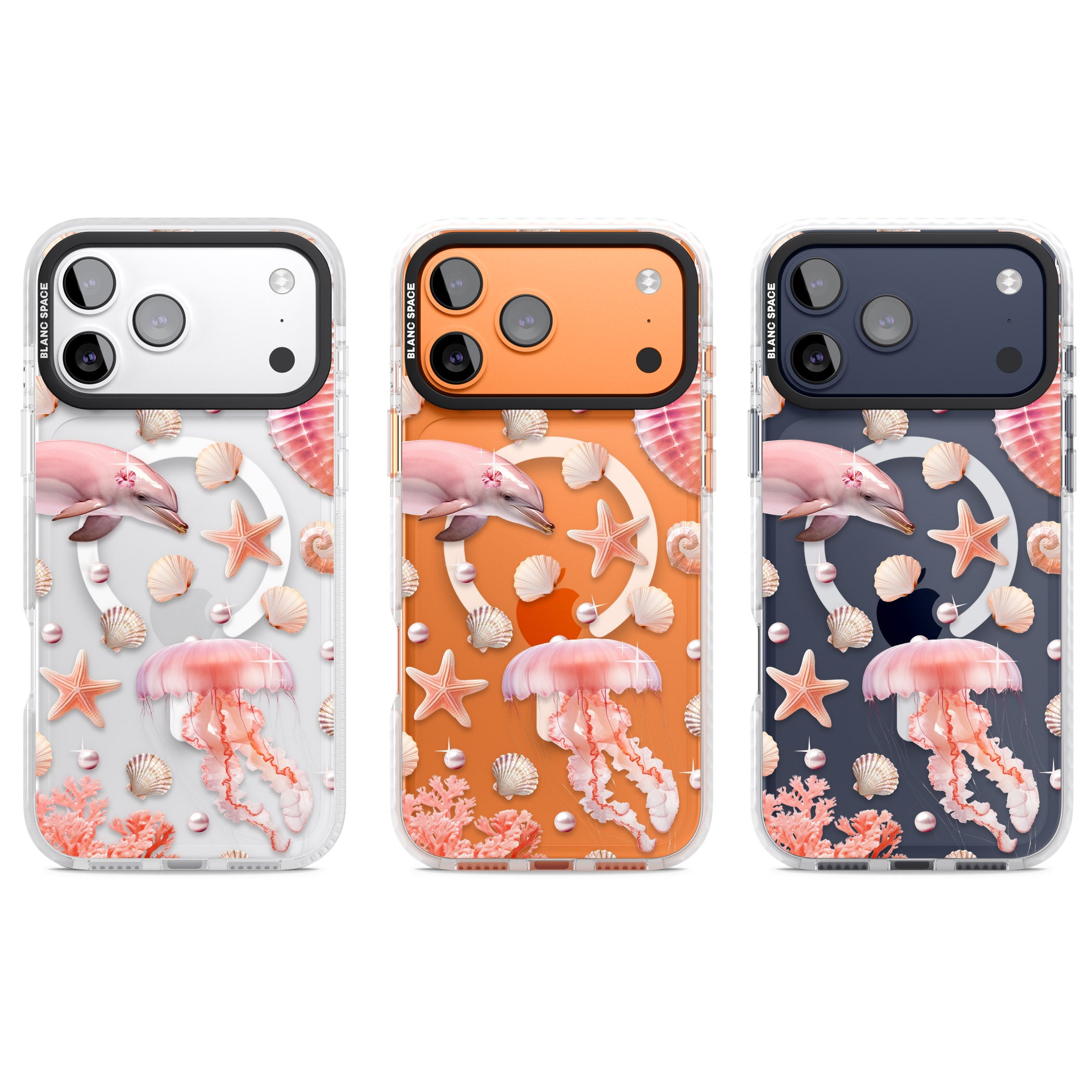 Pink Sealife iPhone 17 Pro Impact Pro Clear Phone Case APT Impact Protection