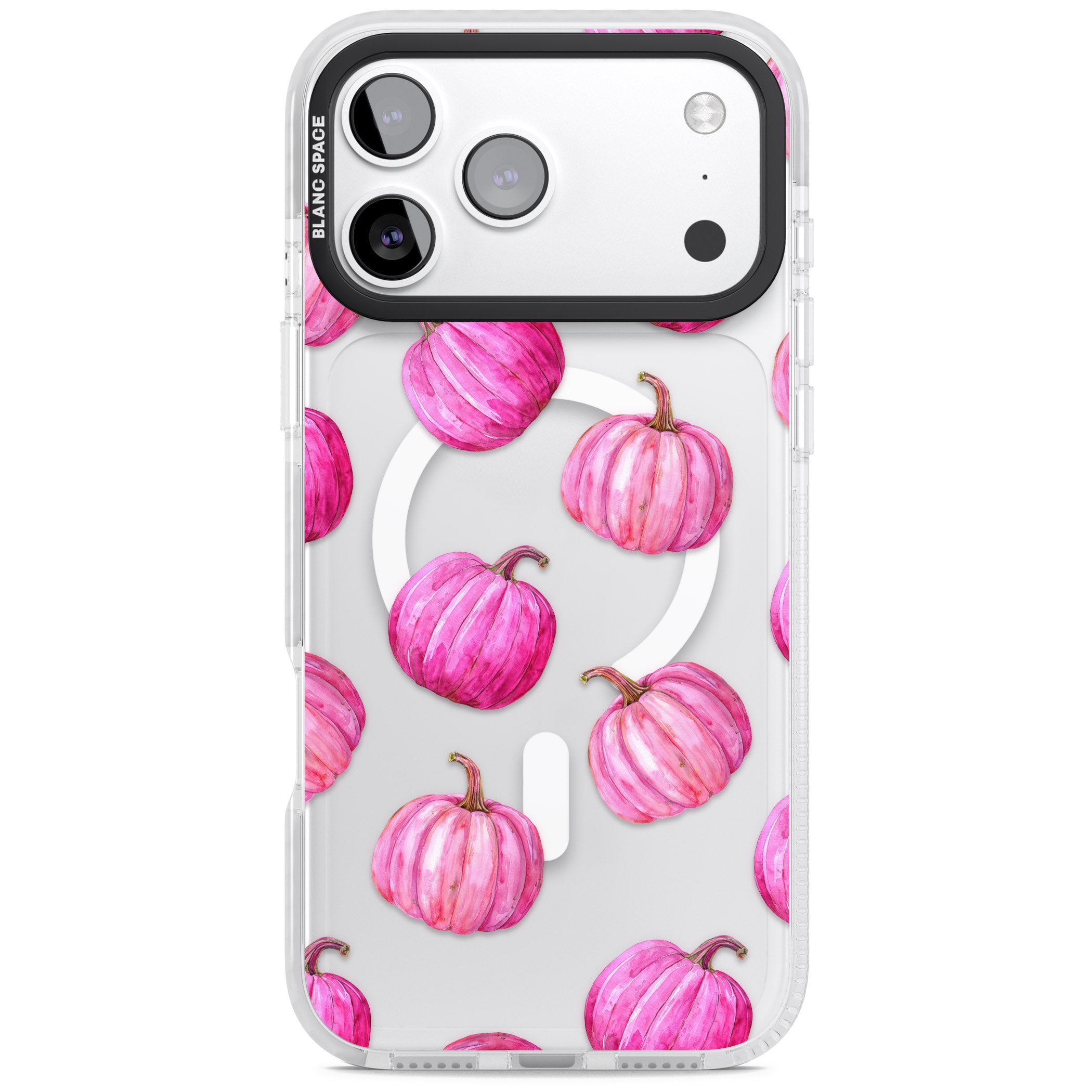 Pink Pumpkins iPhone 17 Pro Max Impact Pro Clear Phone Case