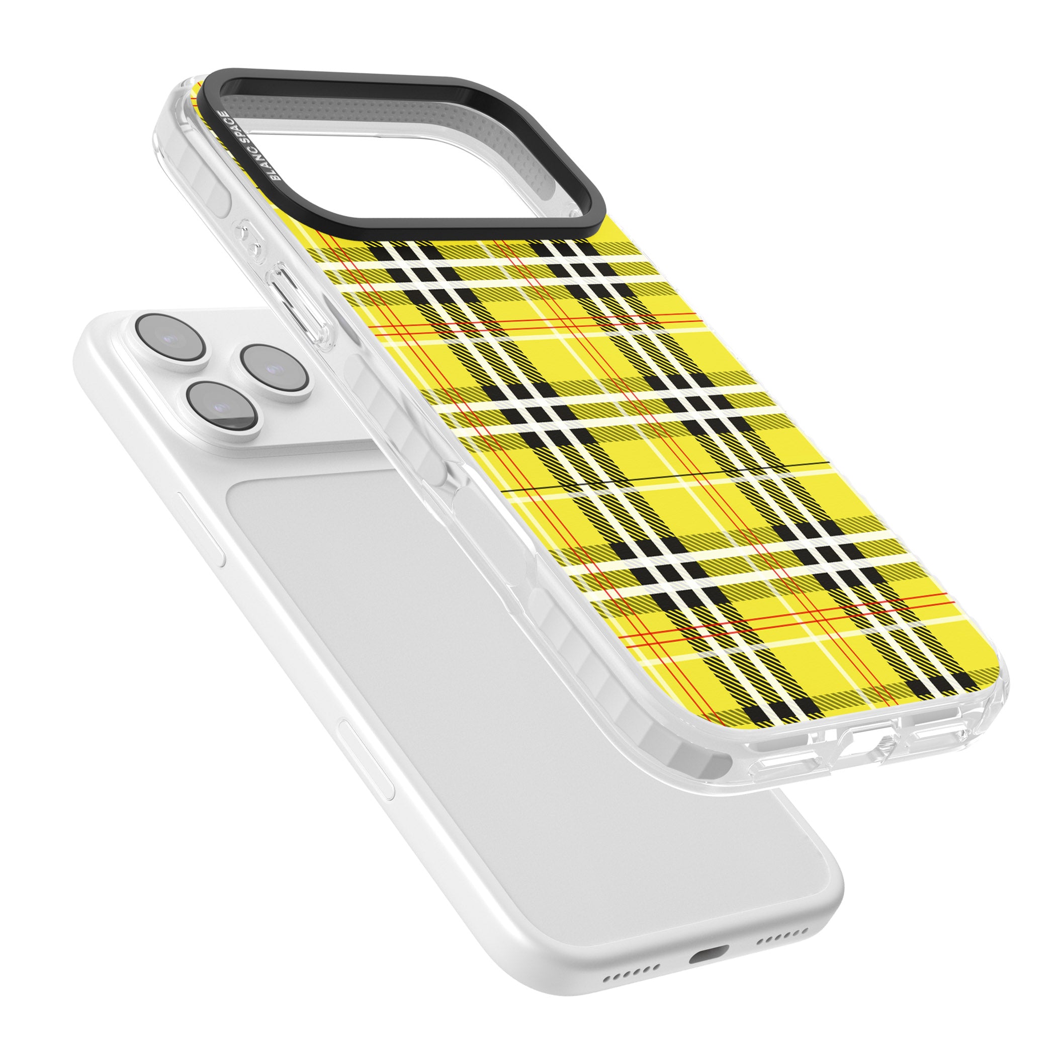 Yellow Plaid iPhone 17 Pro Max Impact Pro Clear Phone Case Colours