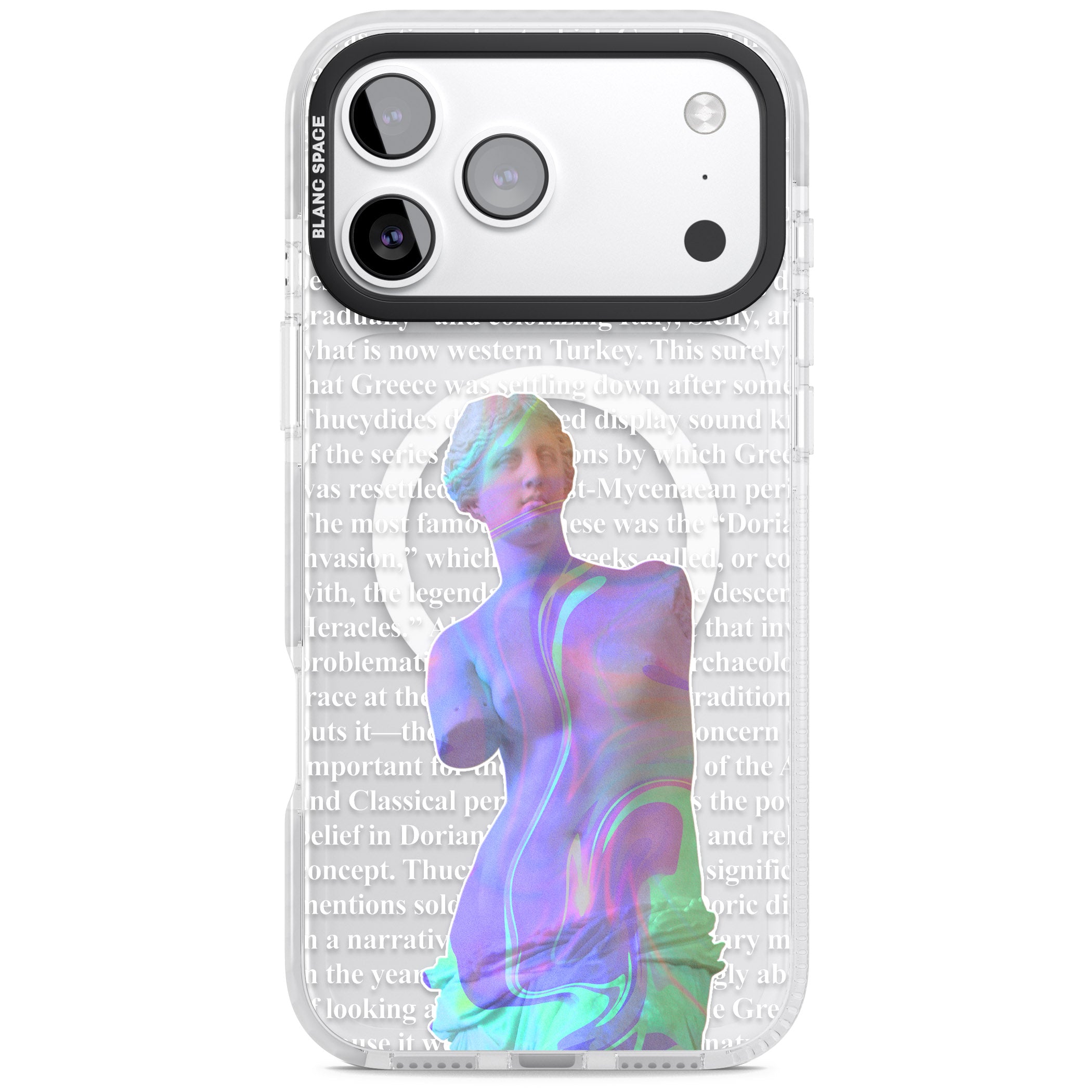 Iridescent De Milo iPhone 17 Pro Max Impact Pro Clear Phone Case