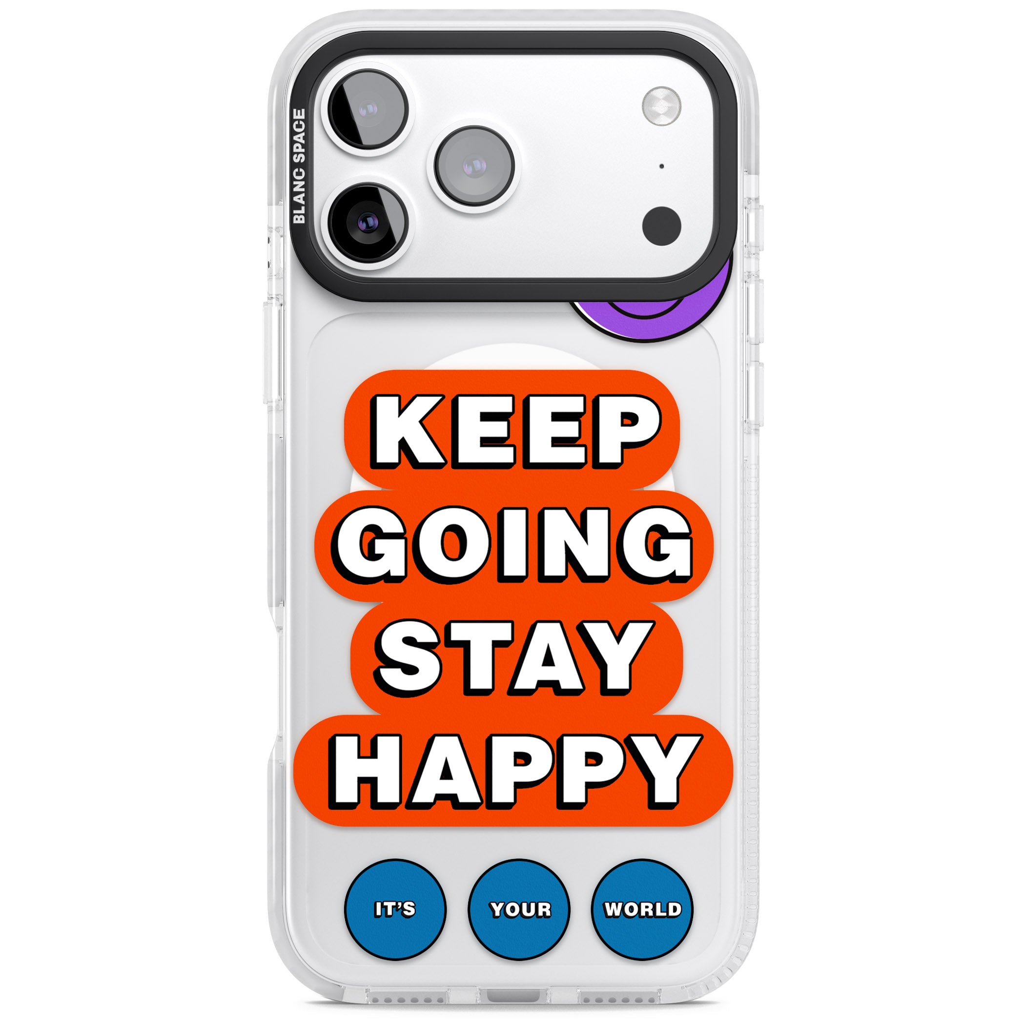 Keep Going Stay Happy iPhone 17 Pro Max Impact Pro Clear Phone Case