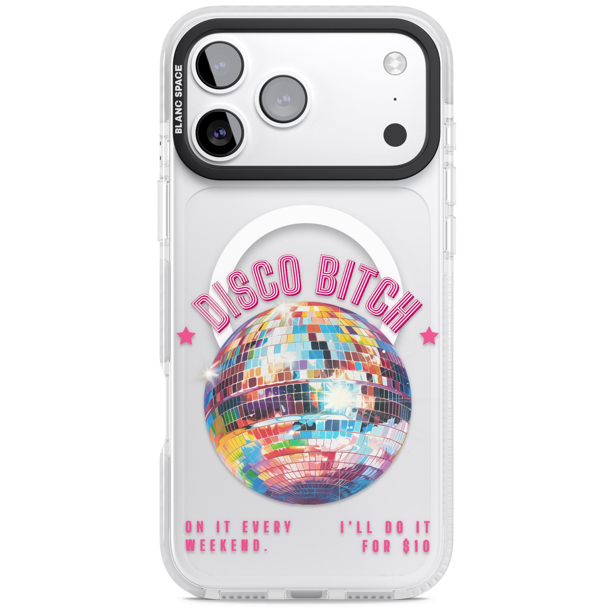 Disco B Tch iPhone 17 Pro Max Impact Pro Clear Phone Case