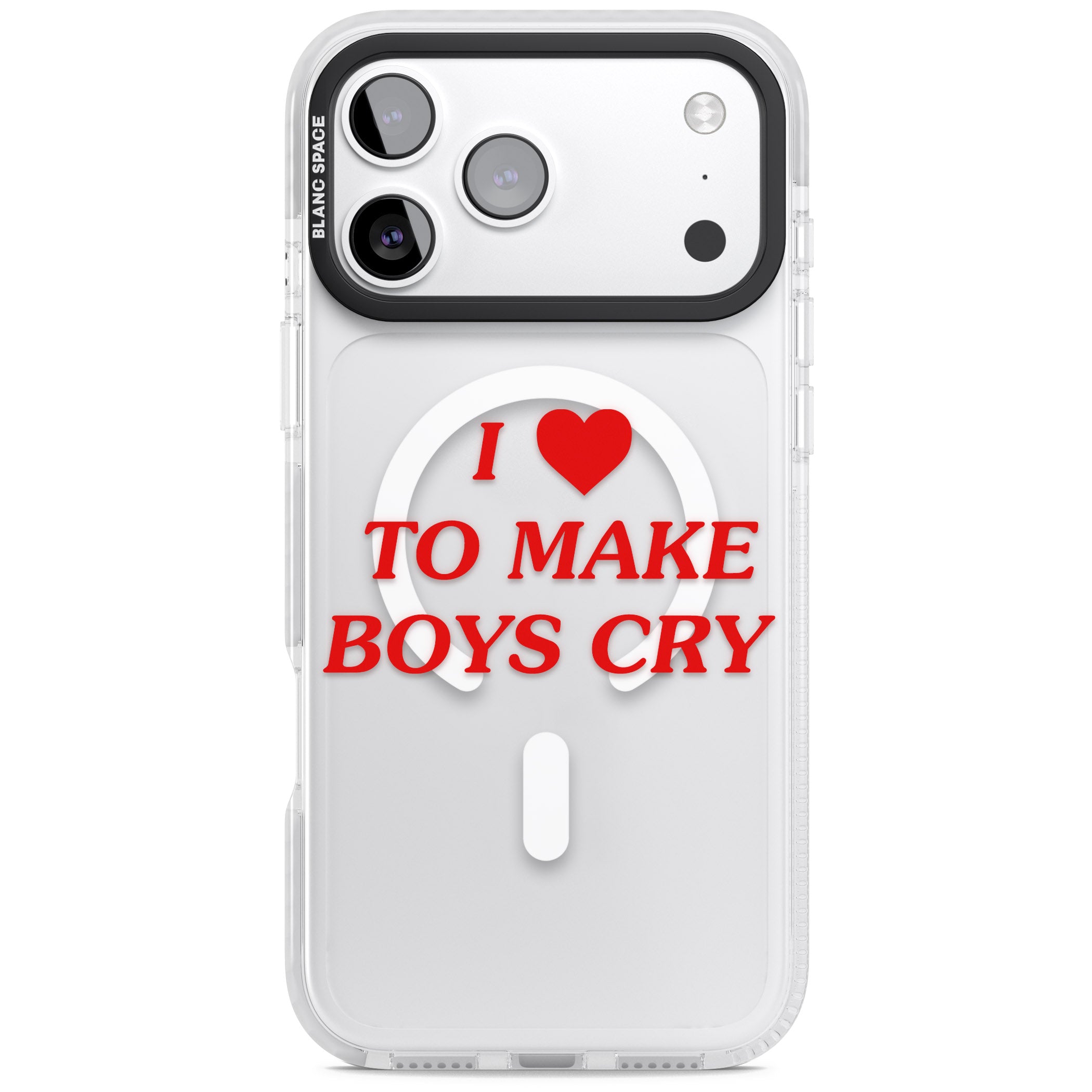 I Love To Make Boys Cry iPhone 17 Pro Max Impact Pro Clear Phone Case