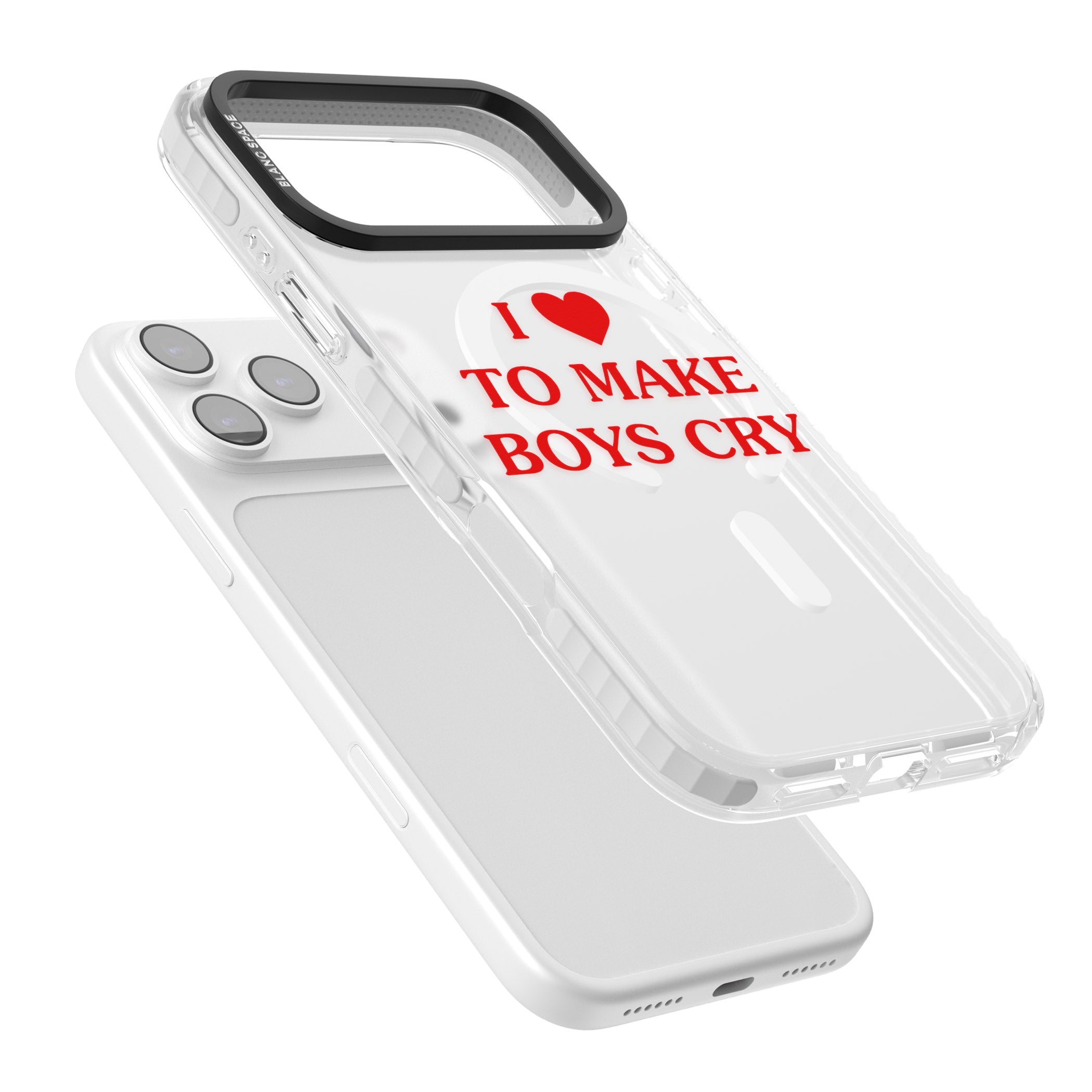 I Love To Make Boys Cry iPhone 17 Pro Max Impact Pro Clear Phone Case Colours