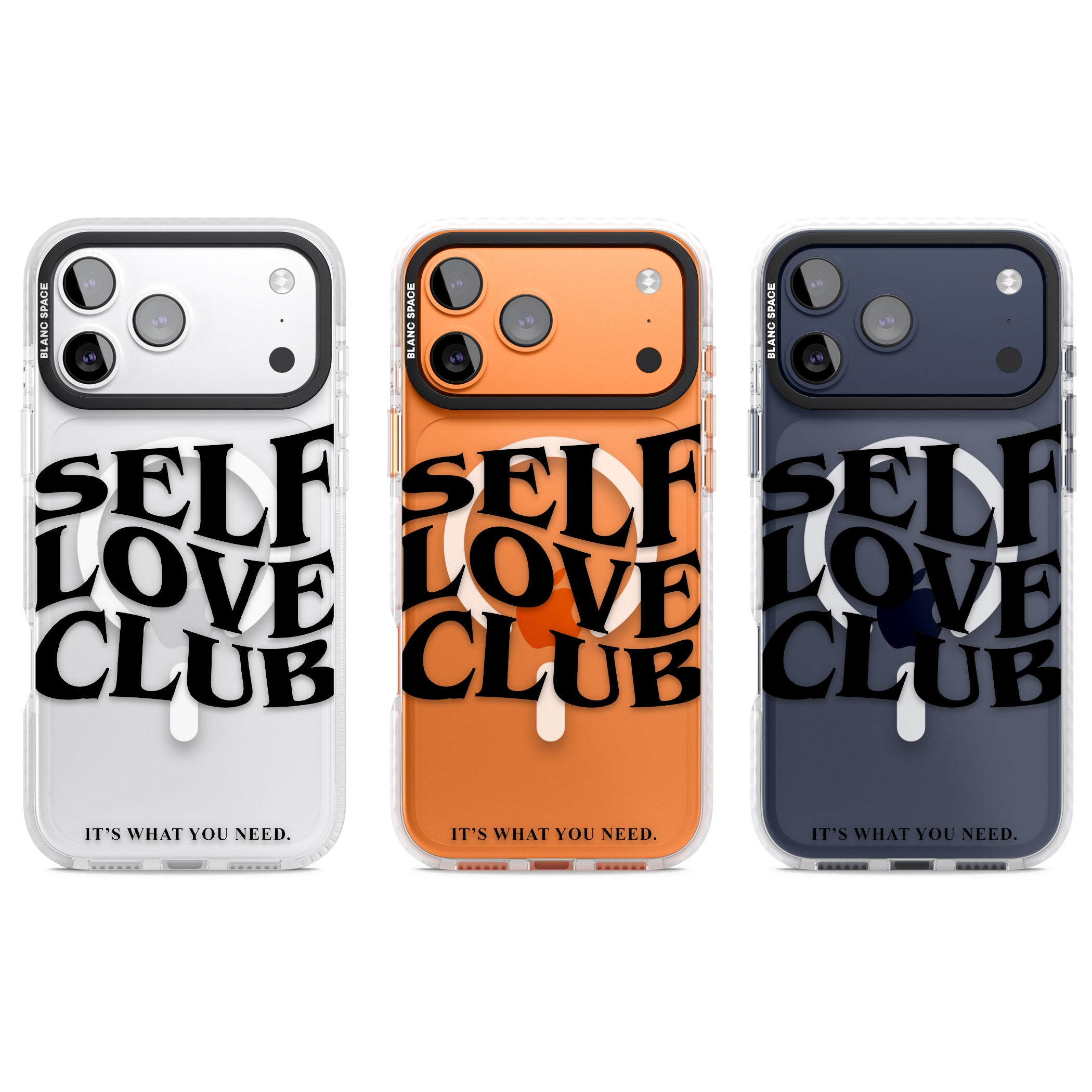 Self Love Club Black iPhone 17 Pro Impact Pro Clear Phone Case APT Impact Protection