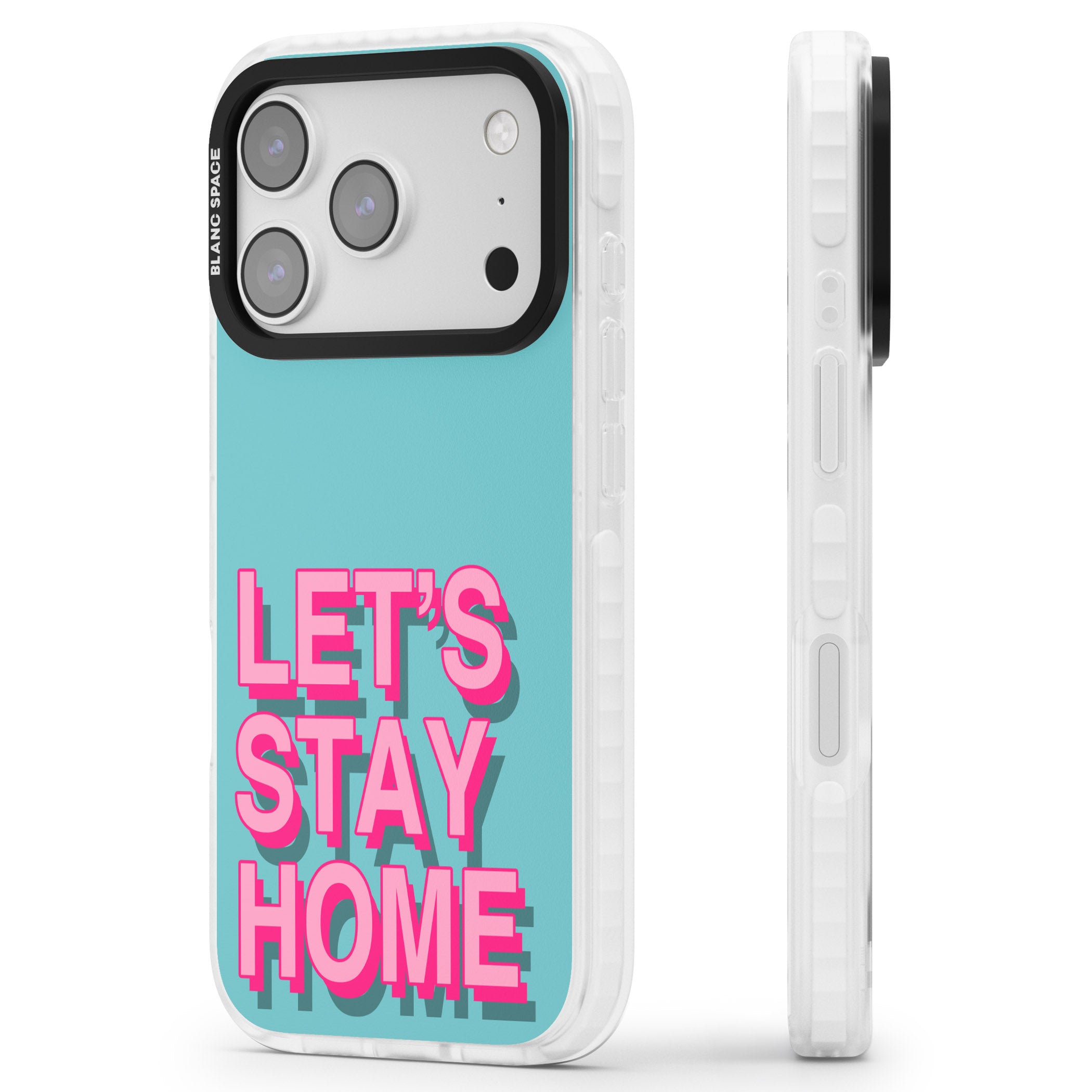 Let'S Stay Home iPhone 17 Pro Max Impact Pro Clear Phone Case Side Profile