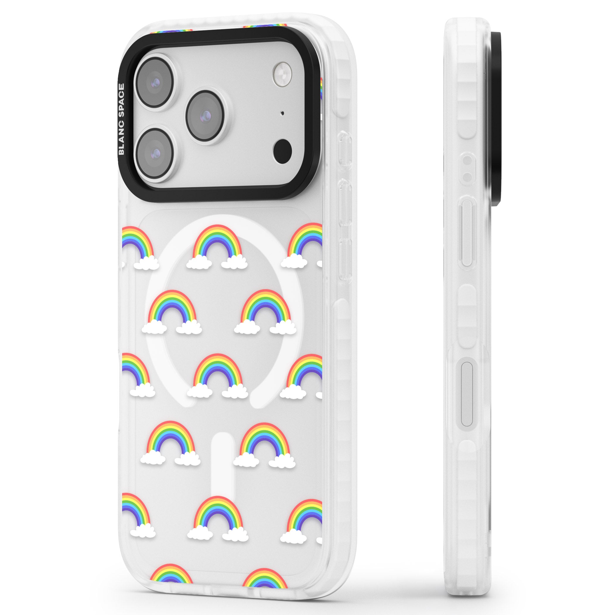 Rainbow Dream iPhone 17 Pro Max Impact Pro Clear Phone Case Side Profile