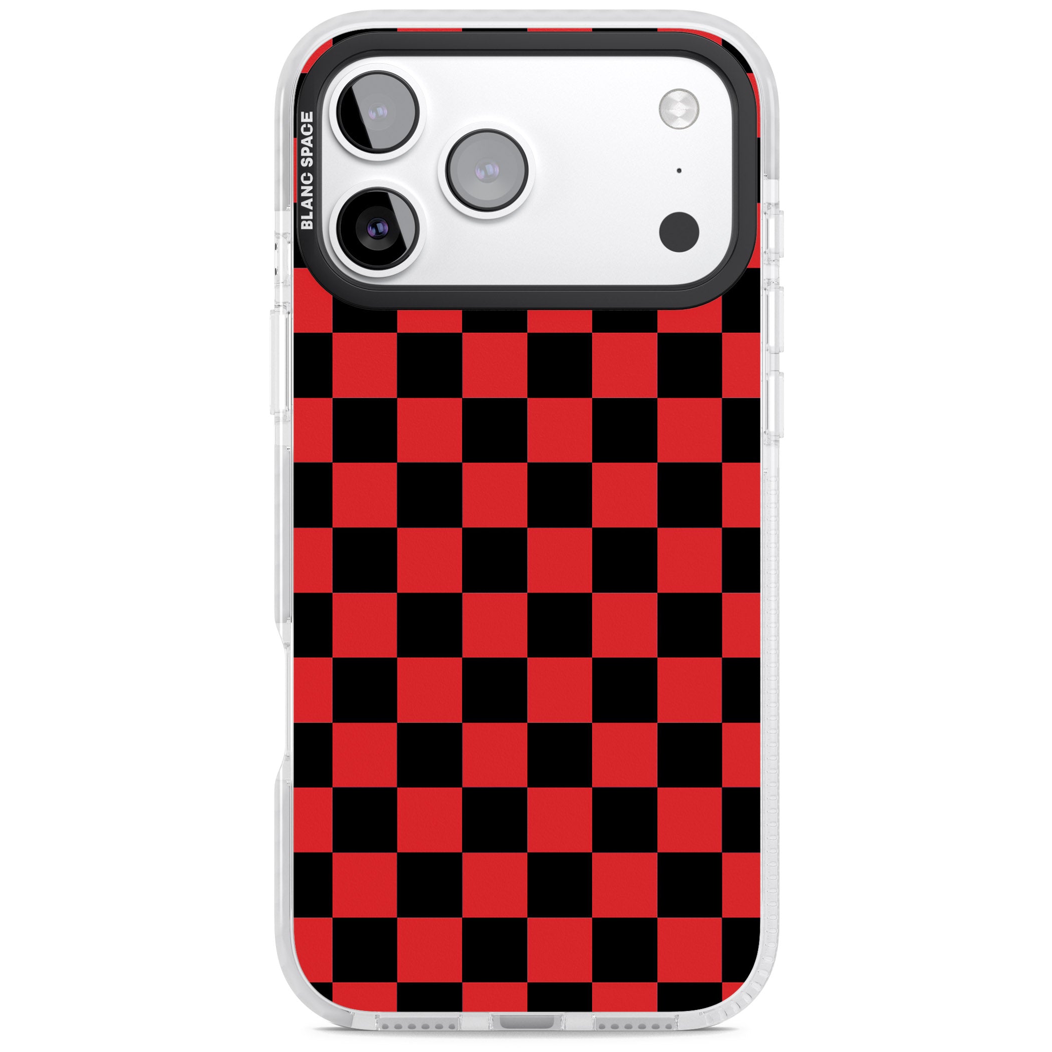 Red Black Checkered iPhone 17 Pro Max Impact Pro Clear Phone Case